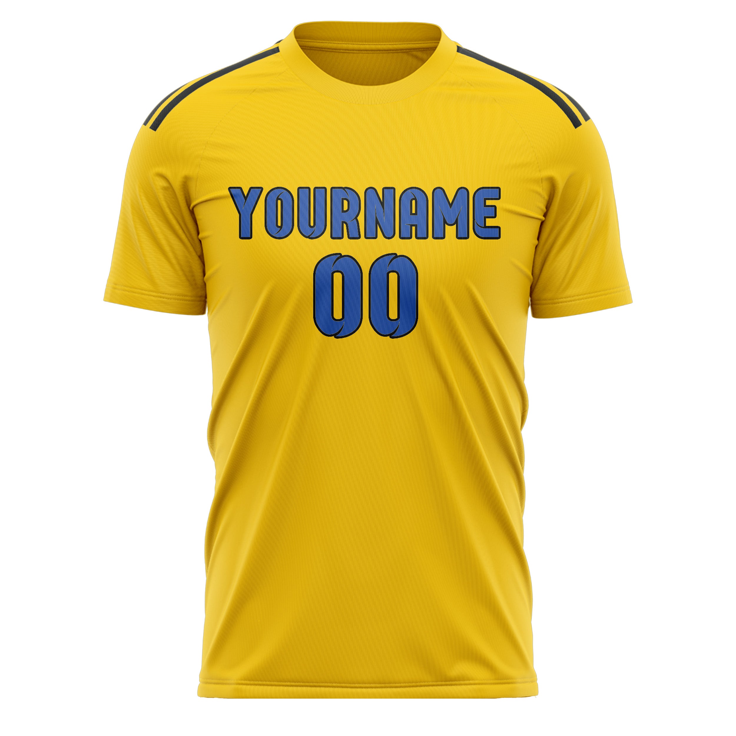 Custom Gold Sky Blue Soccer Jersey