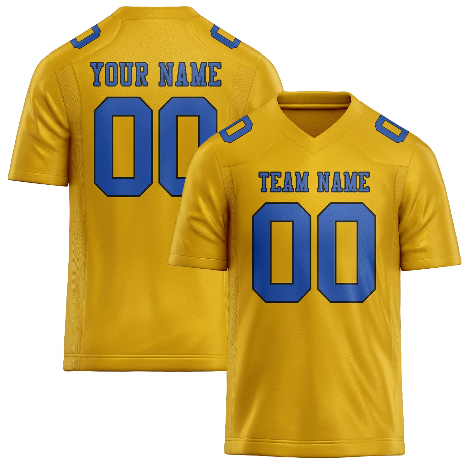Custom Gold Sky Blue Football Jersey