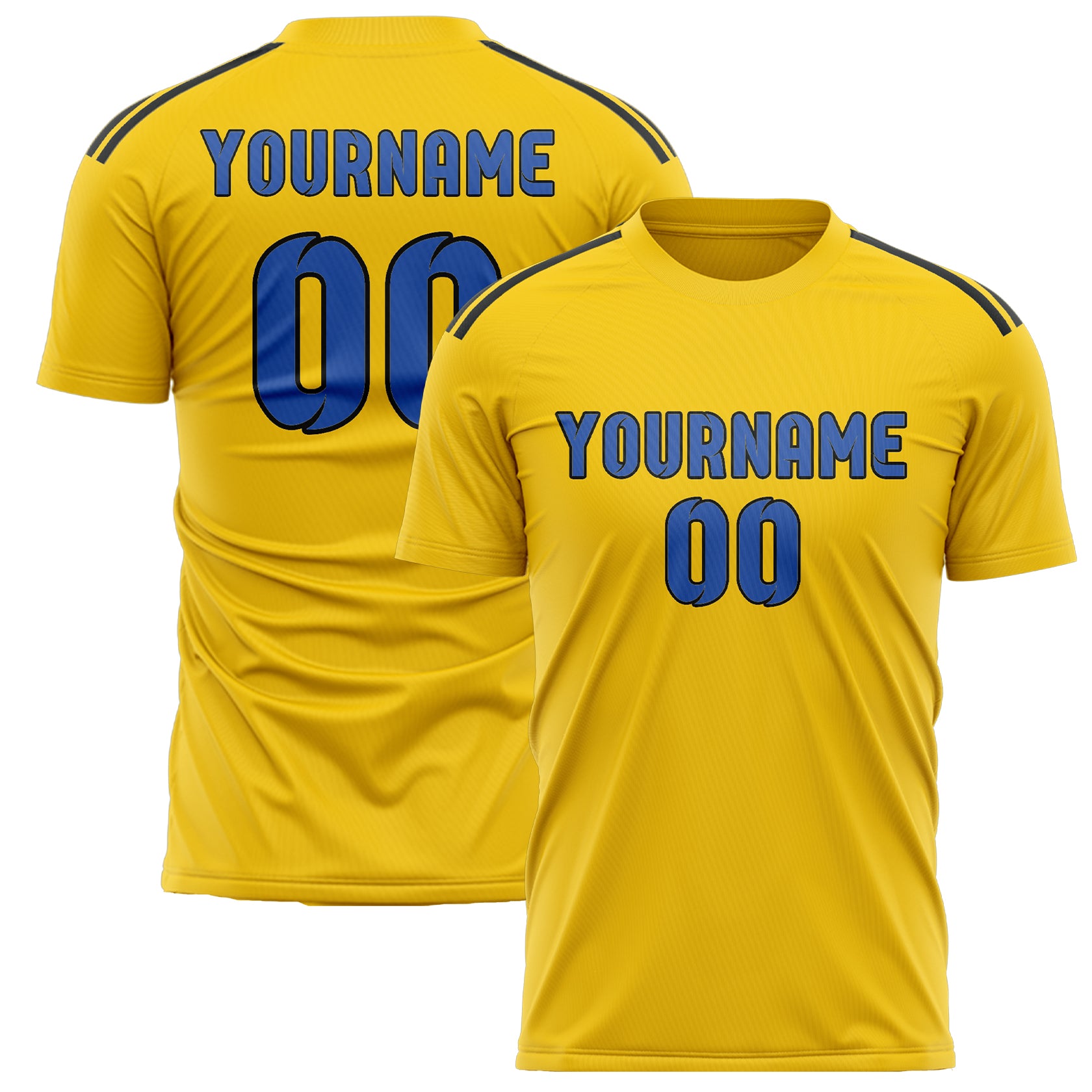 Custom Gold Sky Blue Soccer Jersey