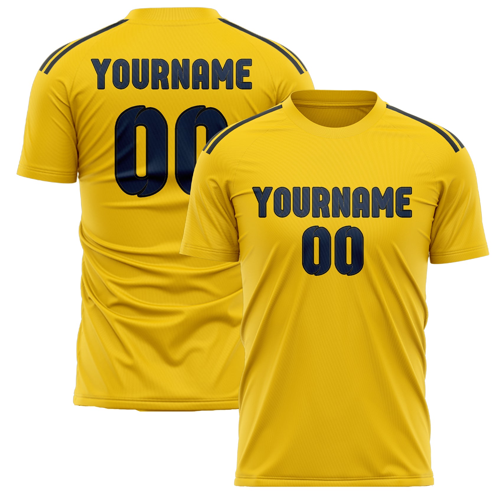 Custom Gold Blue Soccer Jersey