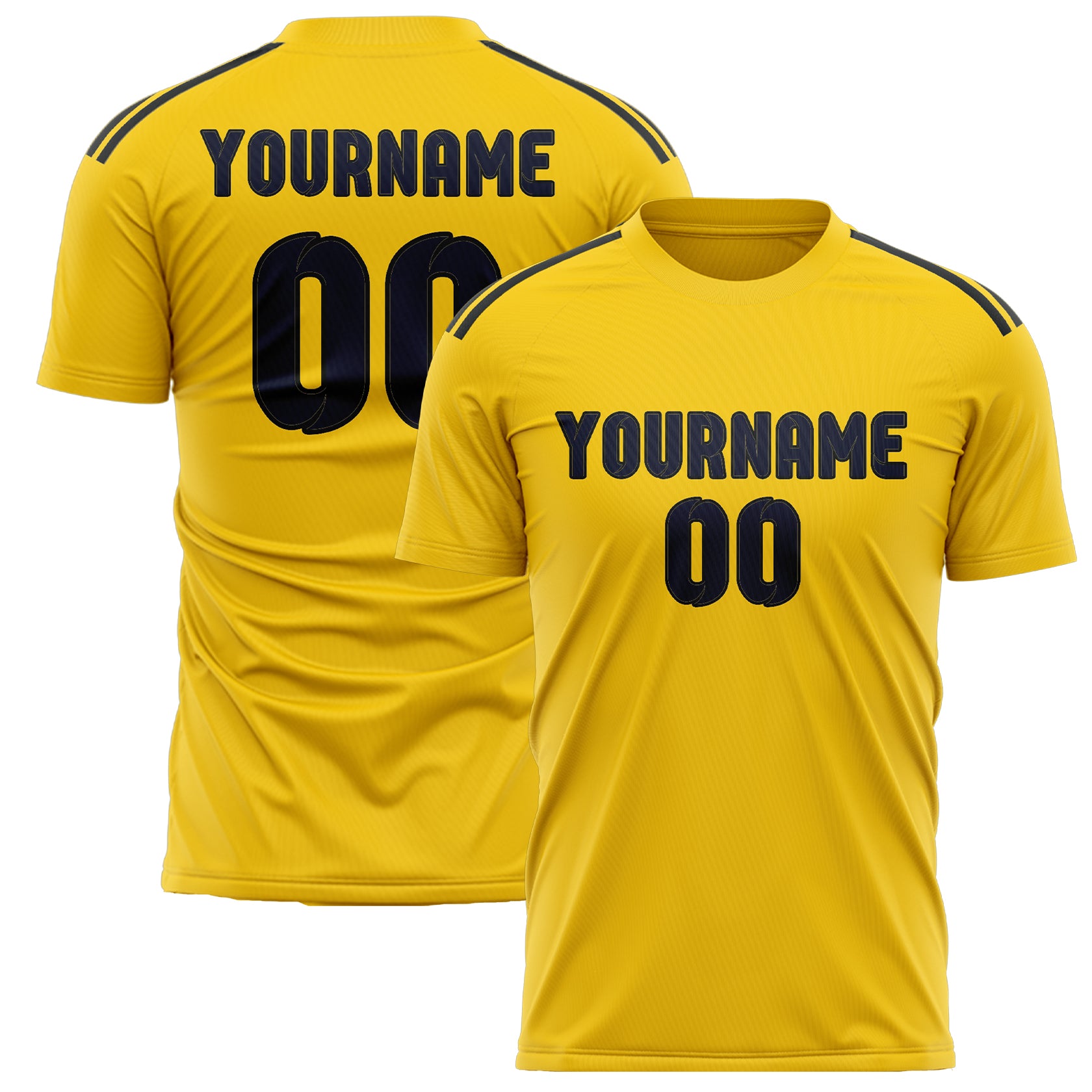 Custom Gold Navy Soccer Jersey