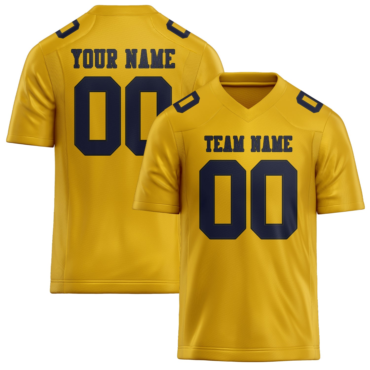 Custom Gold Navy Football Jersey