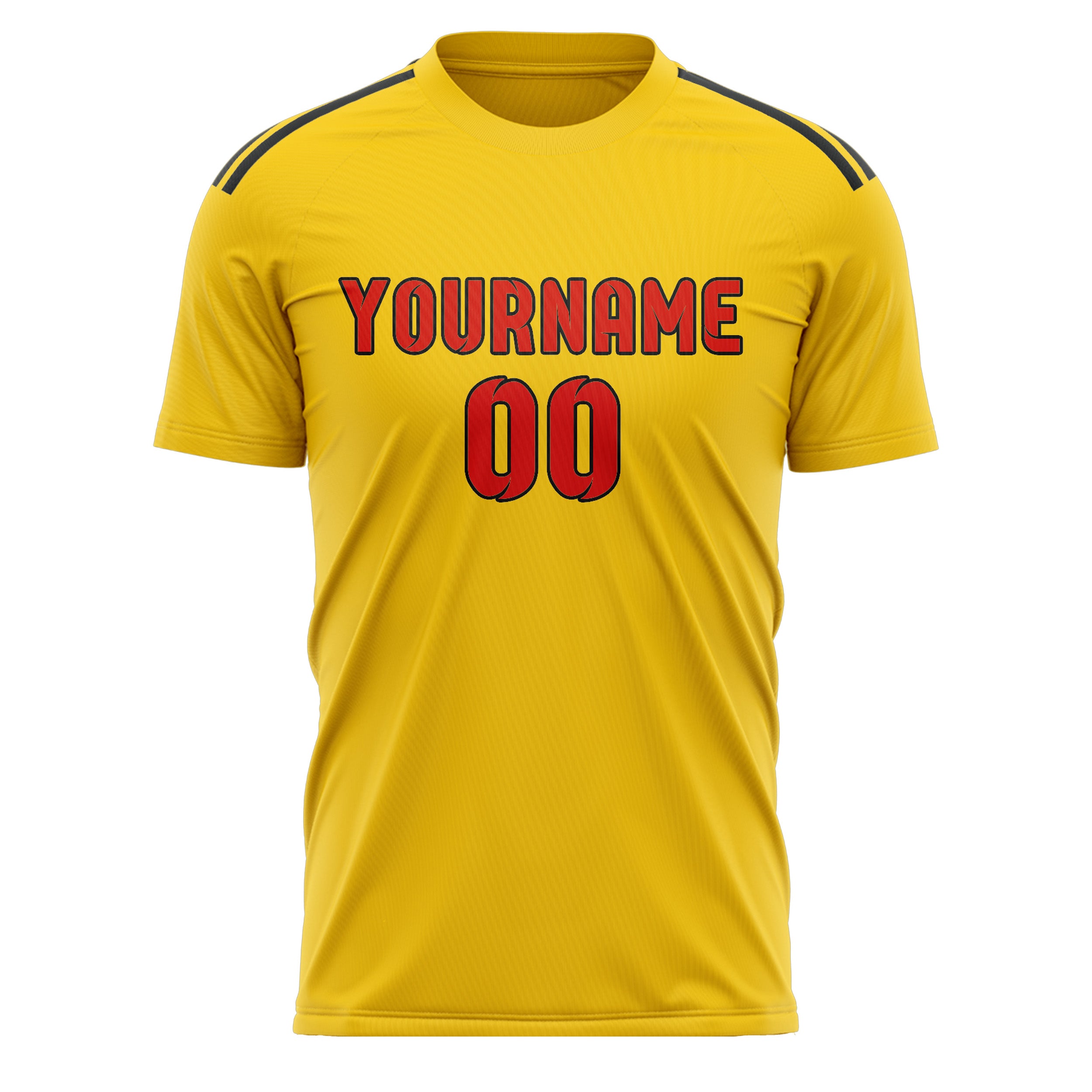 Custom Gold Orange Red Soccer Jersey