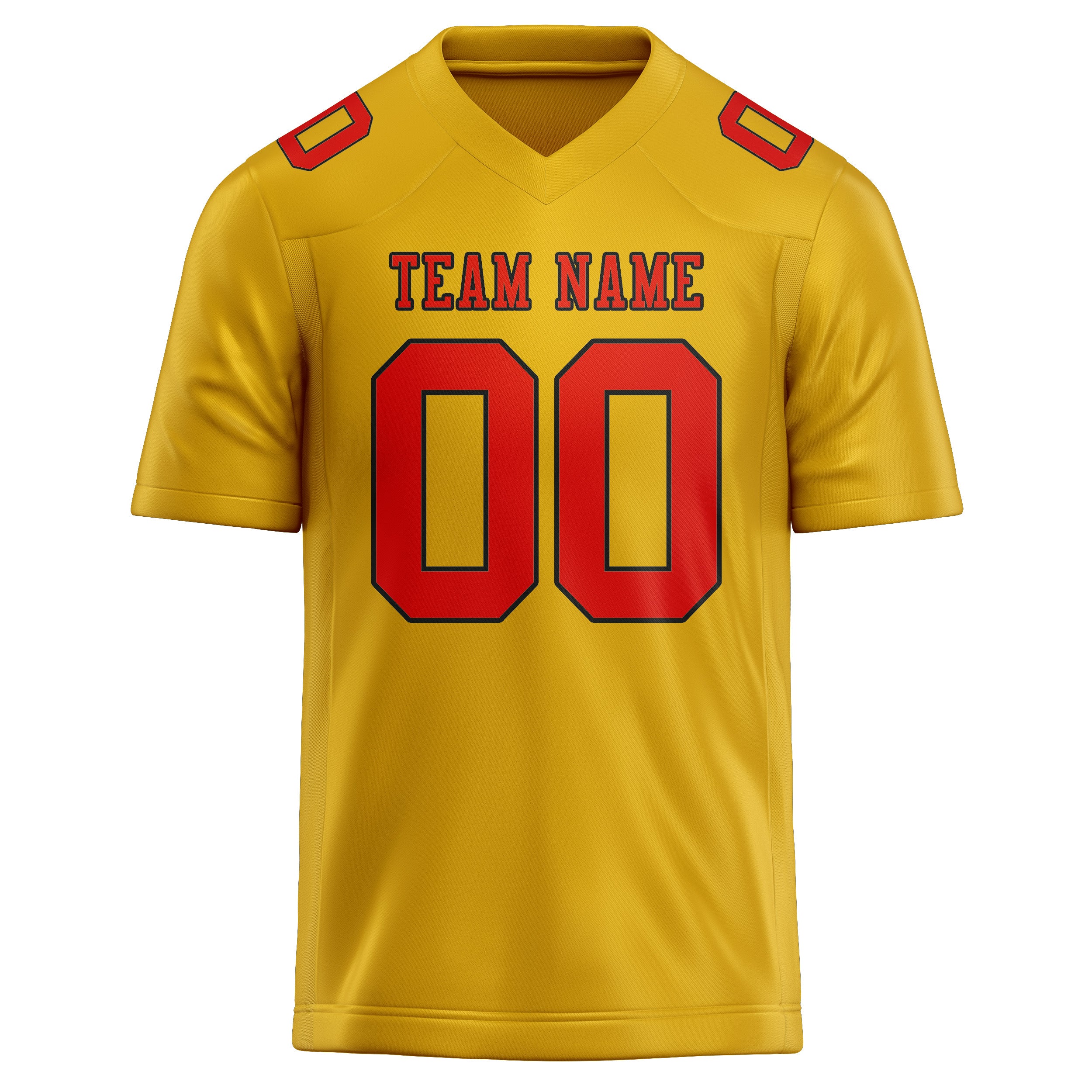 Custom Gold Orange Red Football Jersey