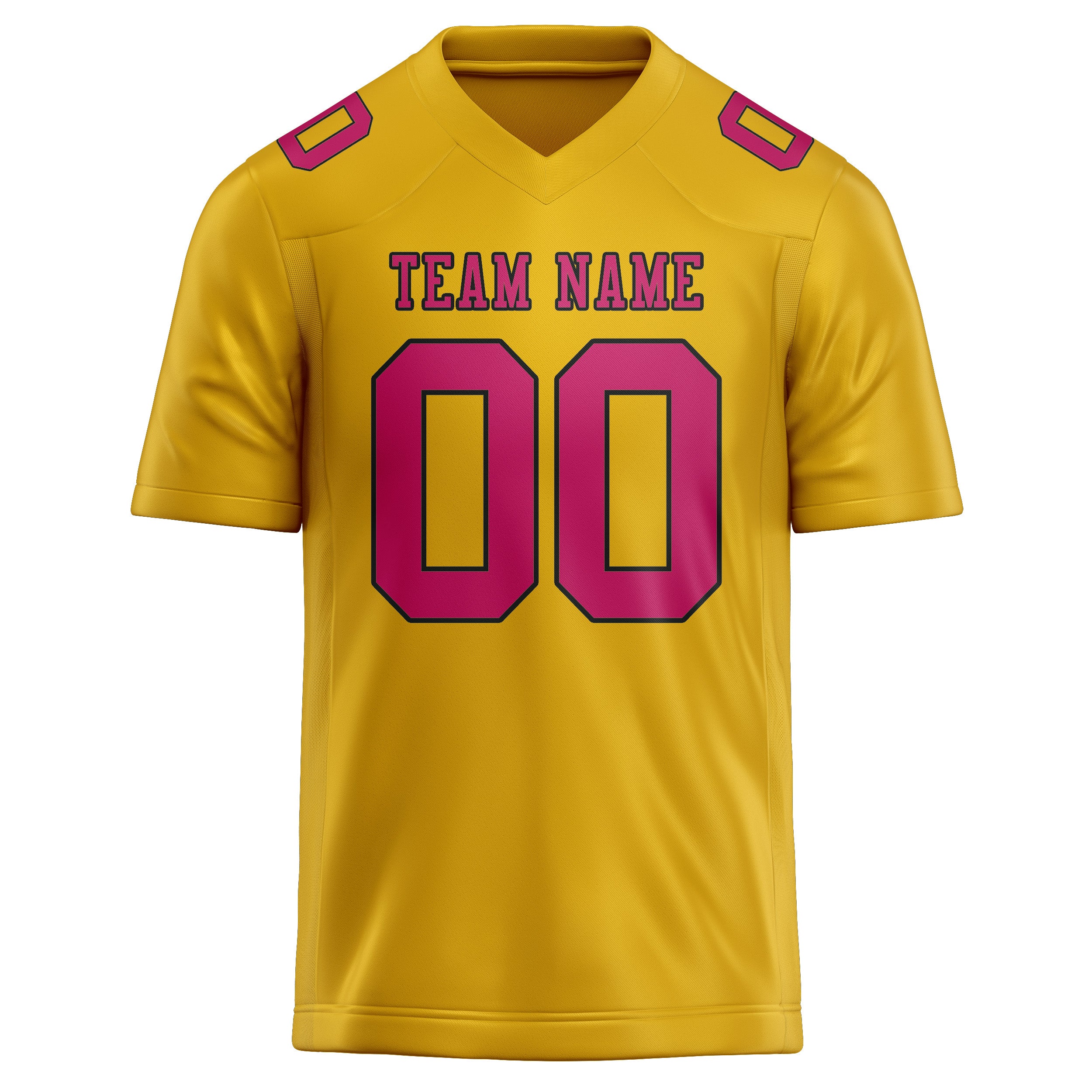 Custom Gold Pink Football Jersey