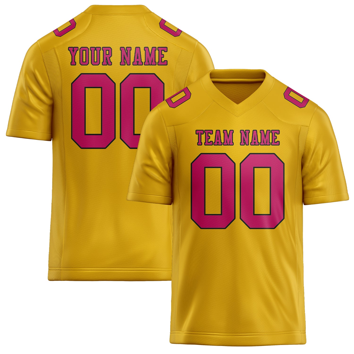Custom Gold Pink Football Jersey
