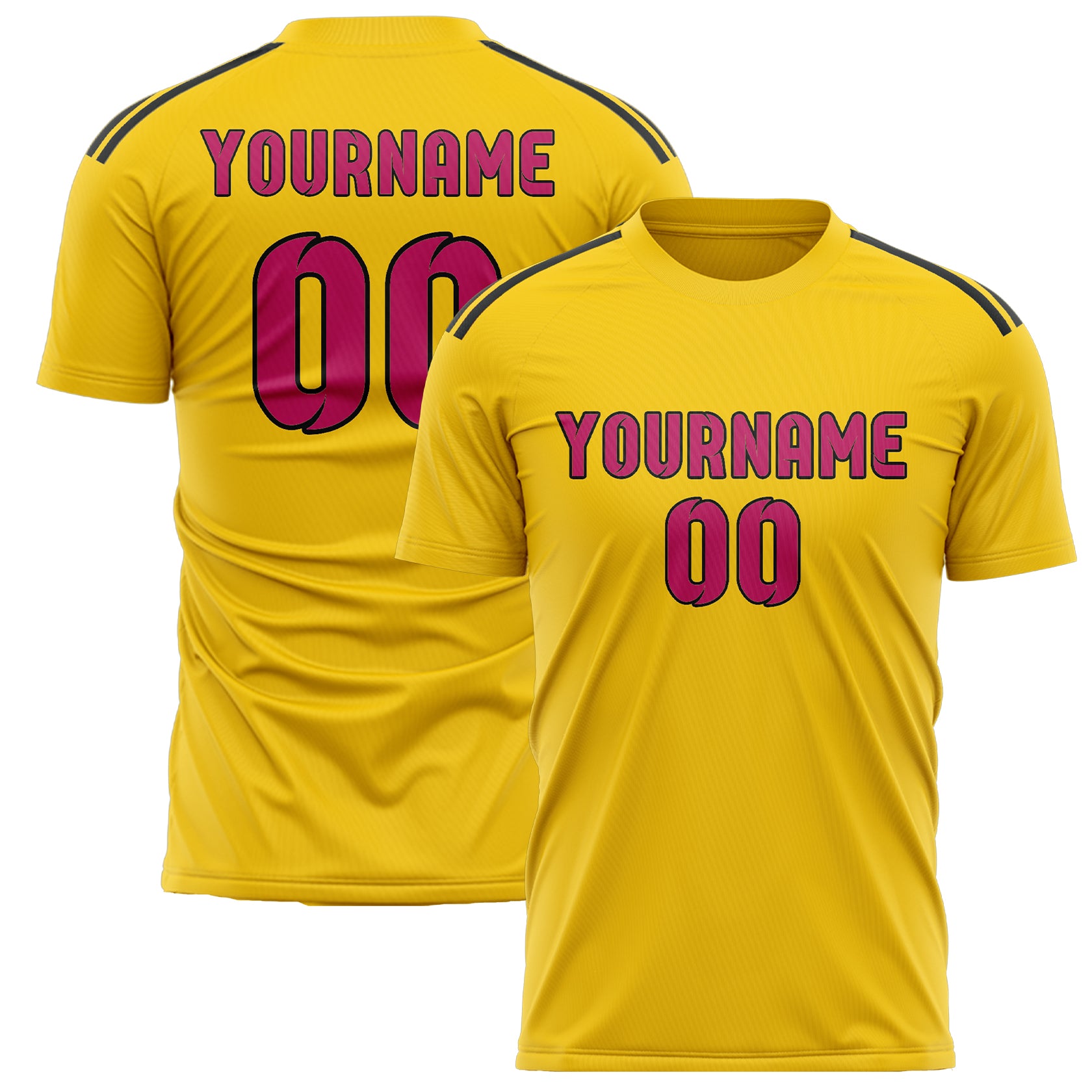 Custom Gold Pink Soccer Jersey
