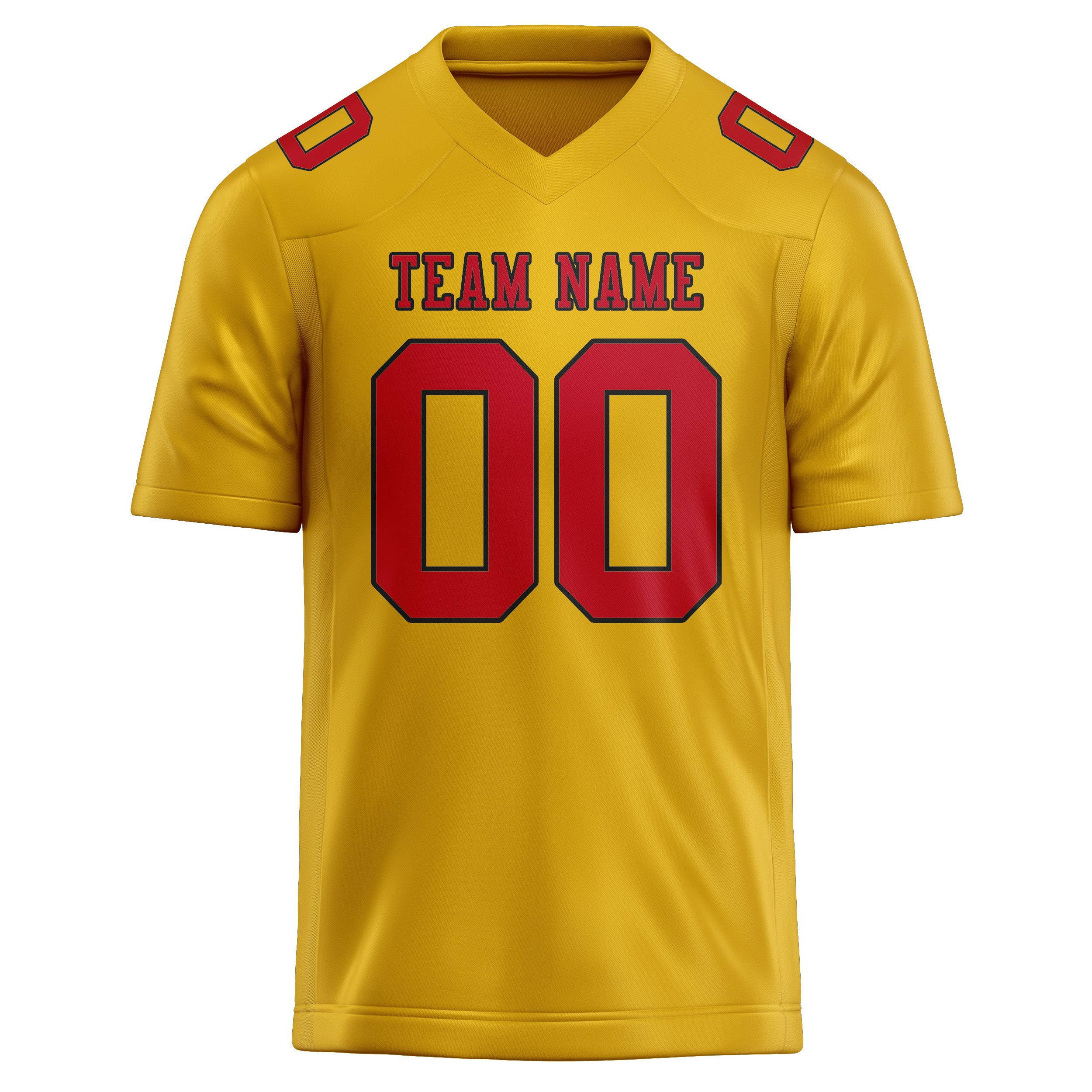 Custom Gold Red Football Jersey