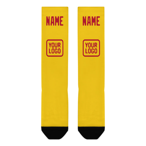 Custom Gold Red Knee-High Sock