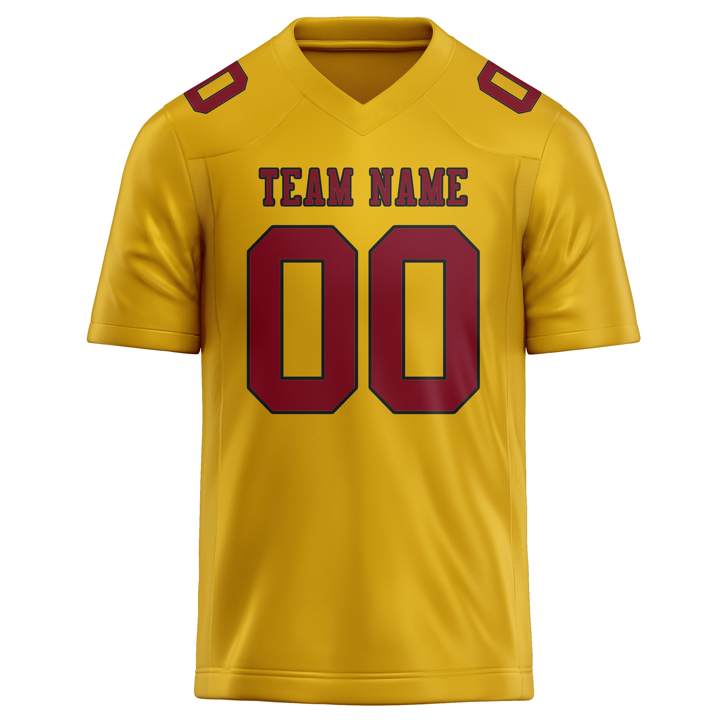 Custom Gold Crimson Red Football Jersey