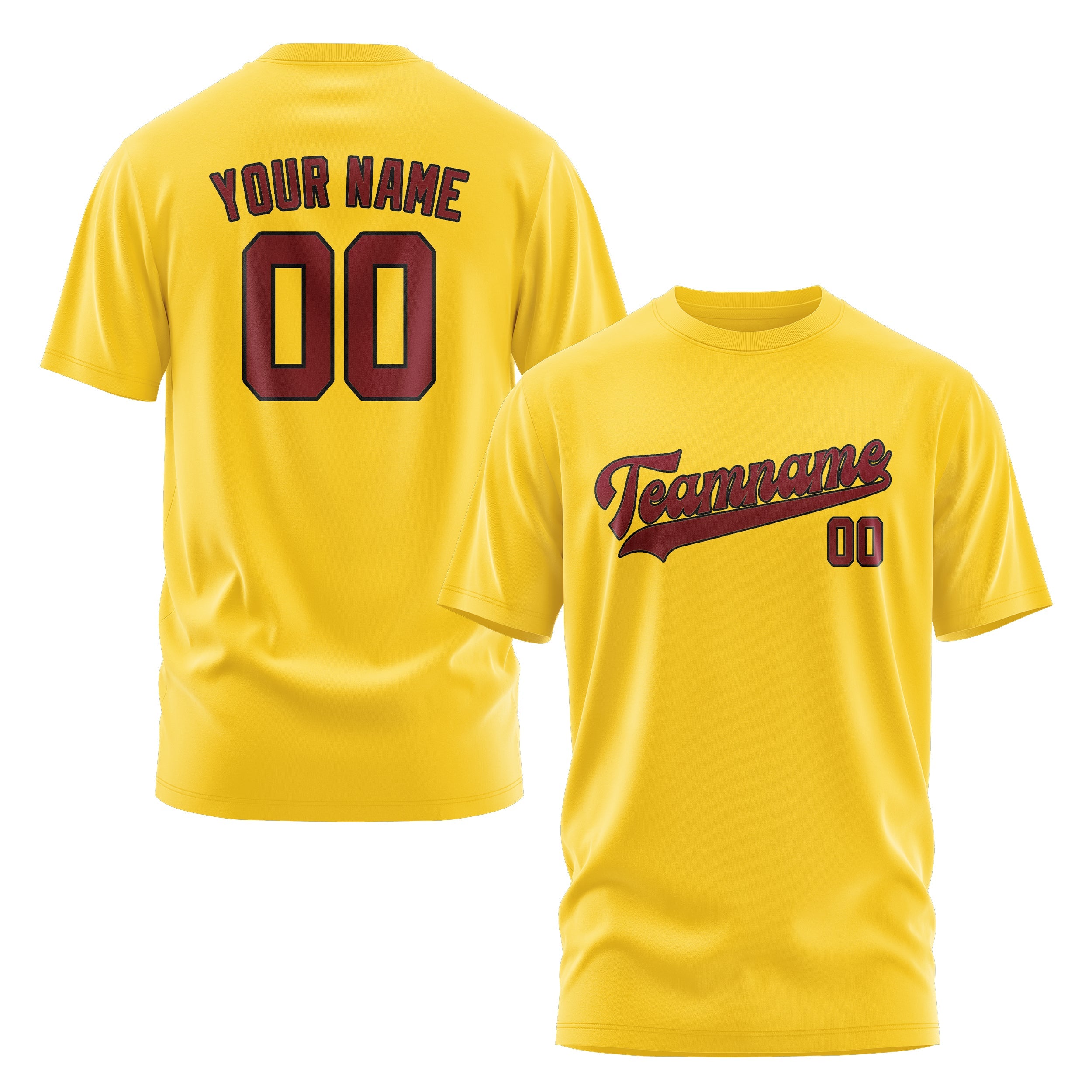 Custom Gold Crimson Red T-Shirt