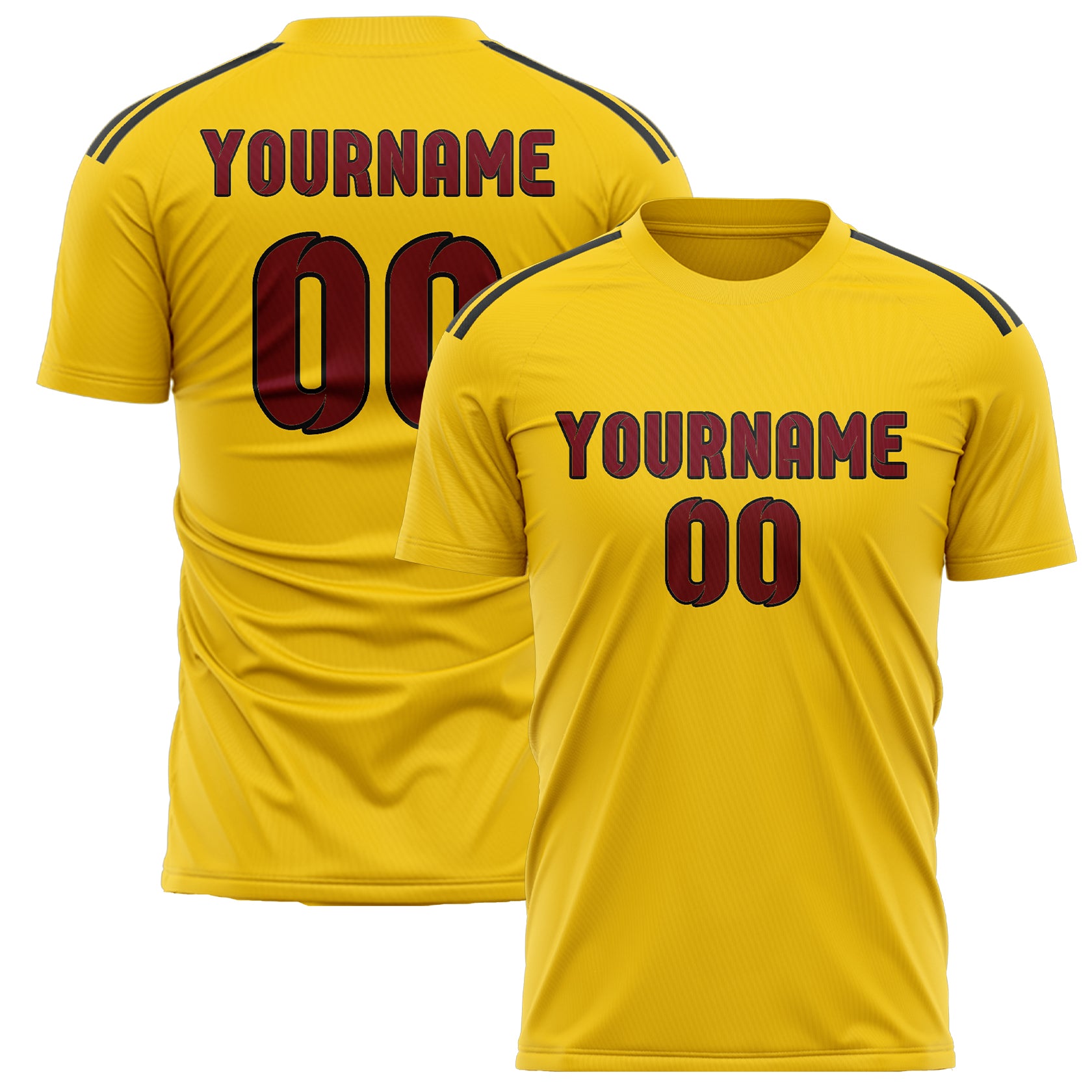Custom Gold Crimson Red Soccer Jersey