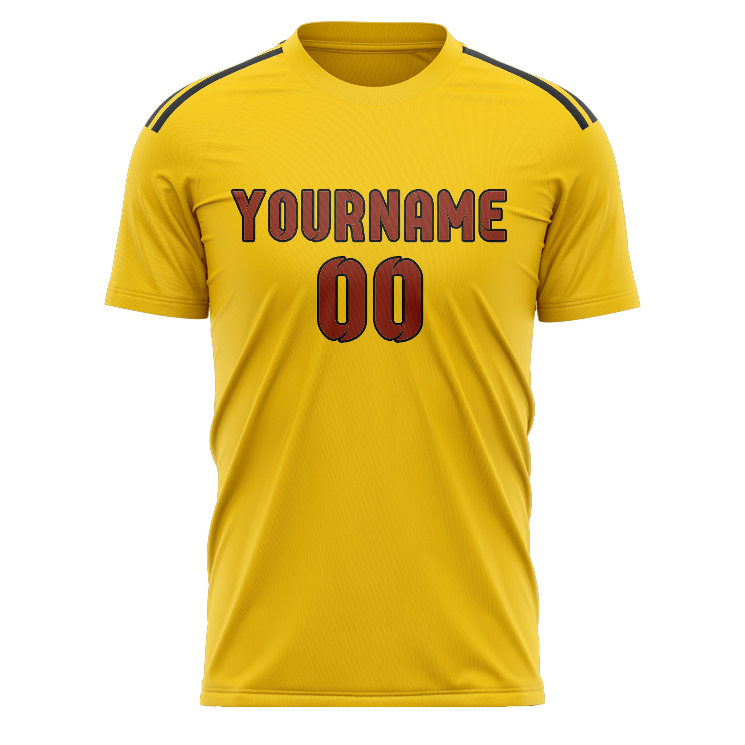 Custom Gold Coral Red Soccer Jersey