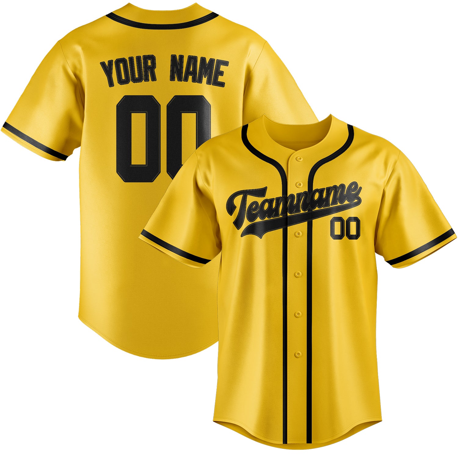 Custom Gold Black Baseball Jersey