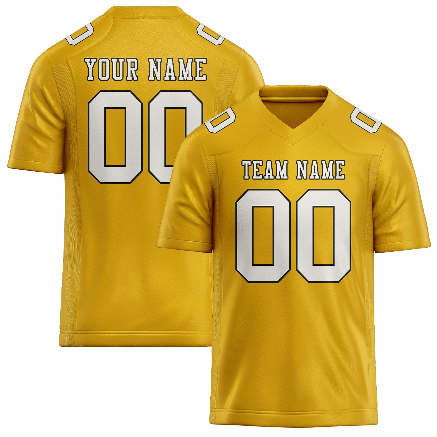 Custom Gold White Football Jersey