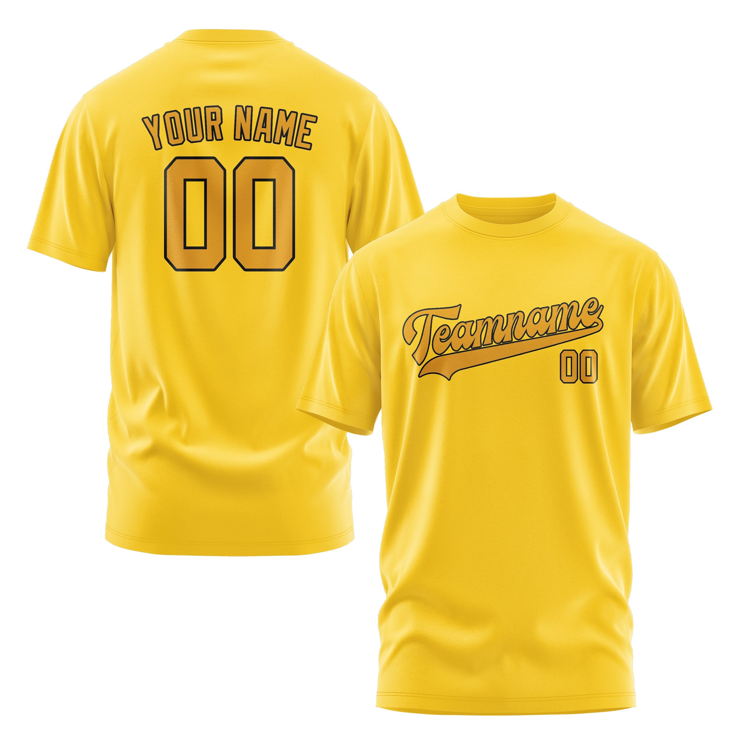 Custom Gold Yellow T-Shirt