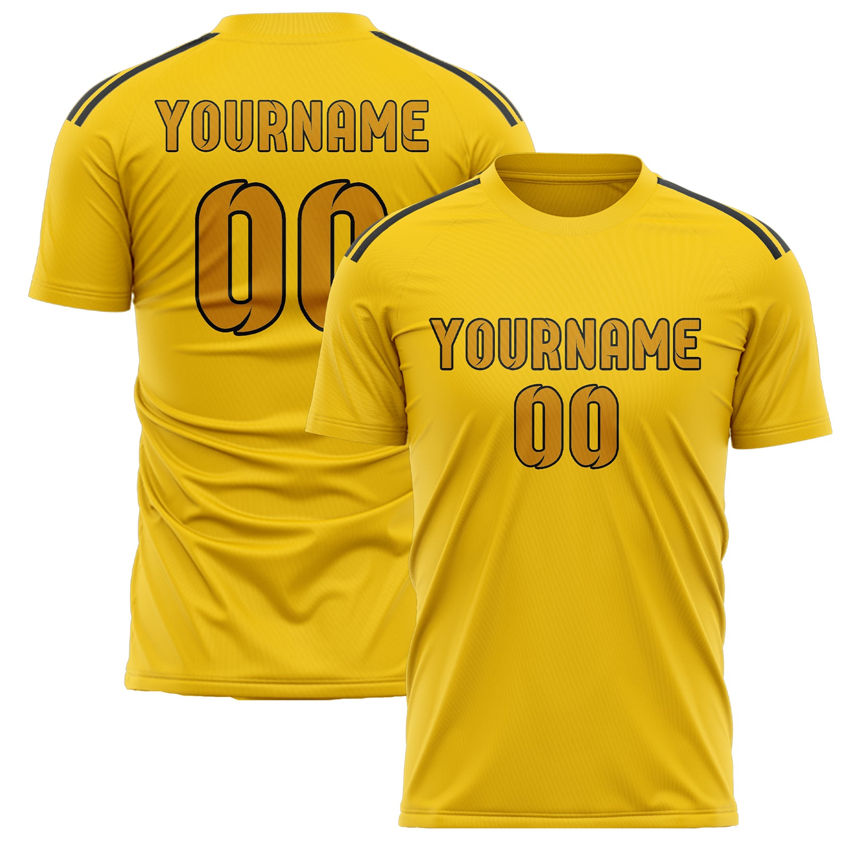 Custom Gold Yellow Soccer Jersey