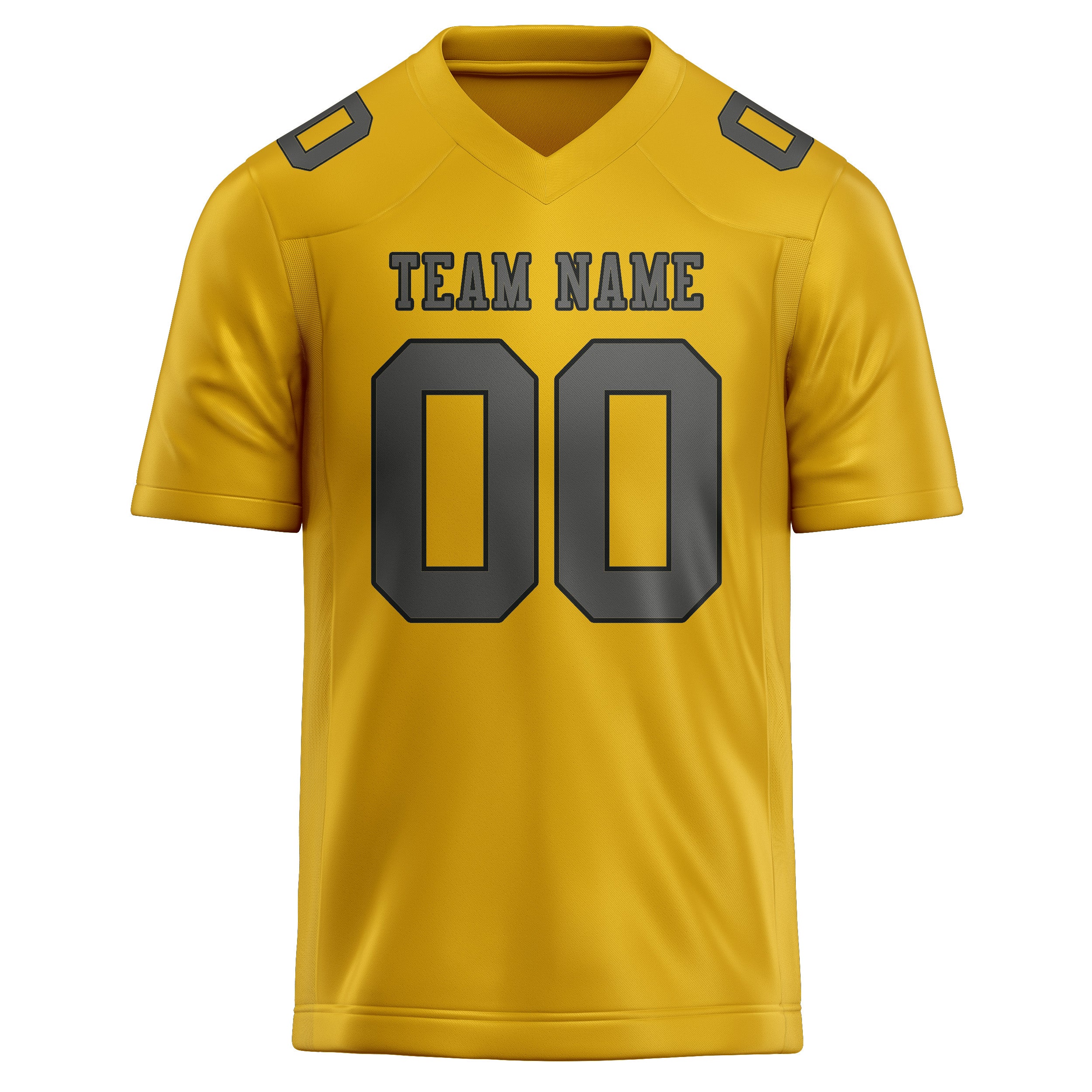 Custom Gold Dark Grey Football Jersey