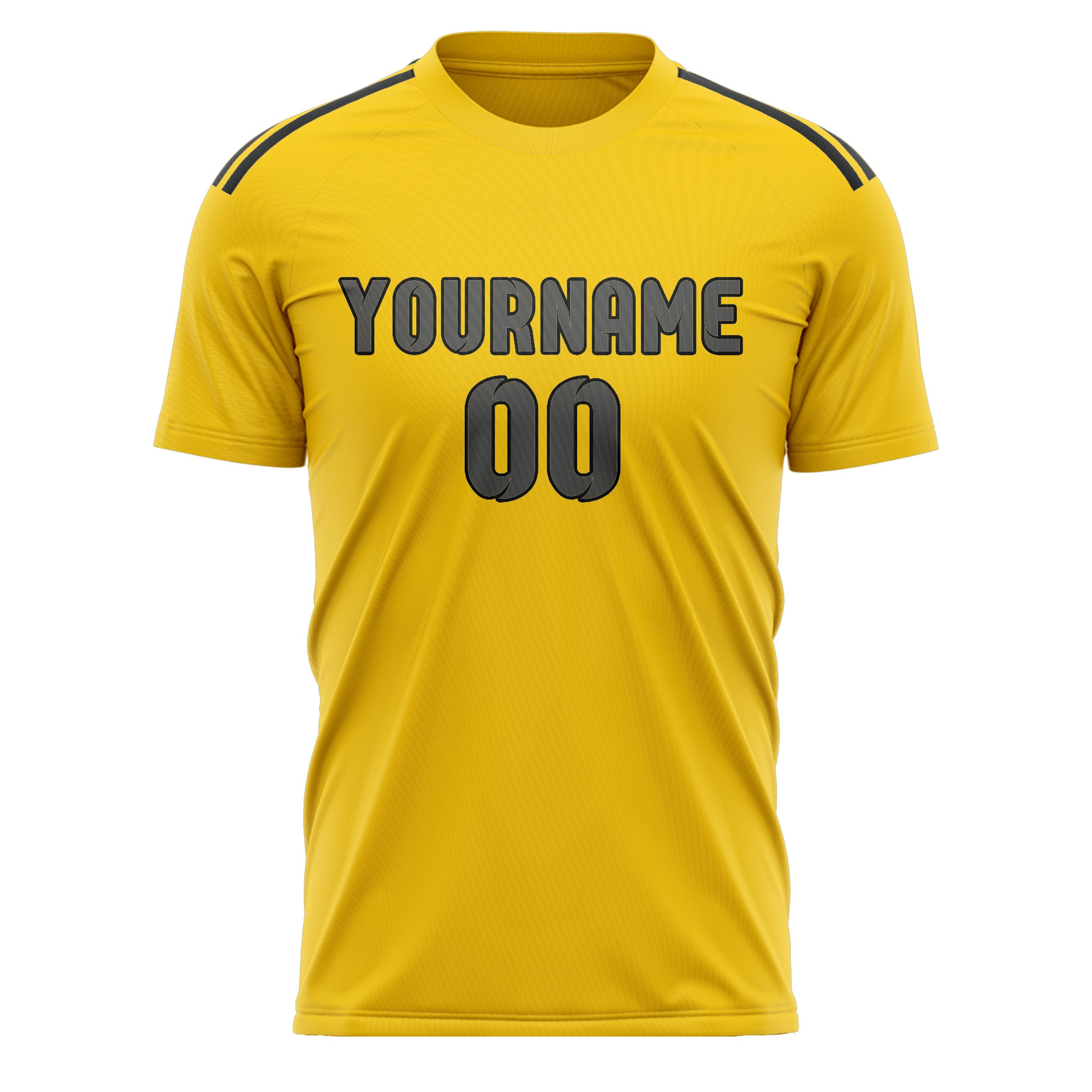 Custom Gold Dark Grey Soccer Jersey