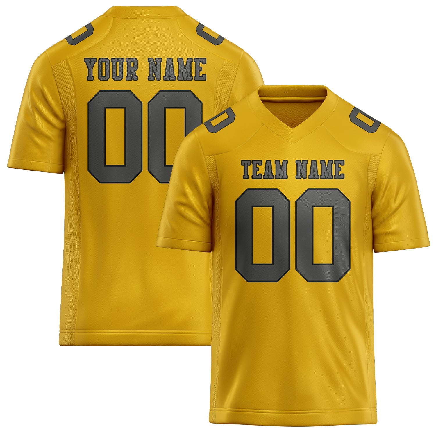 Custom Gold Dark Grey Football Jersey