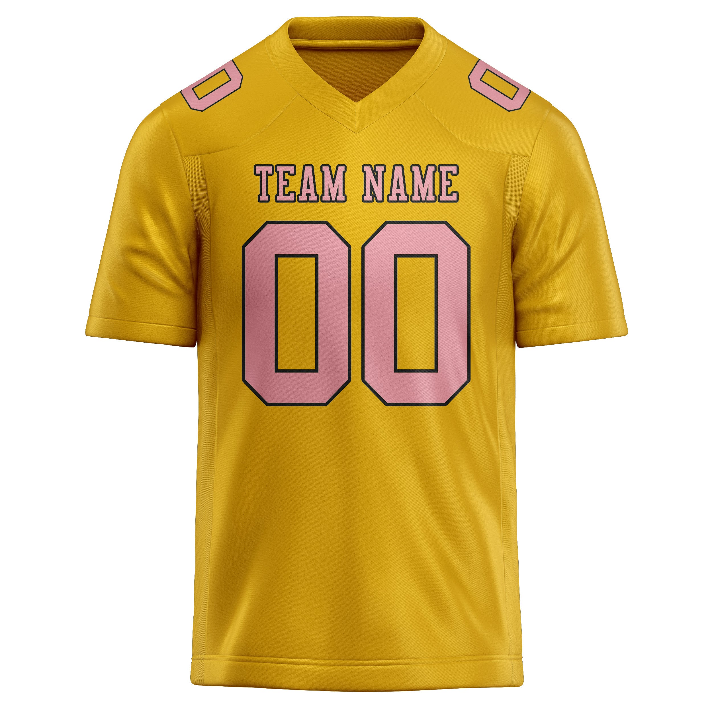 Custom Gold Light Pink Football Jersey