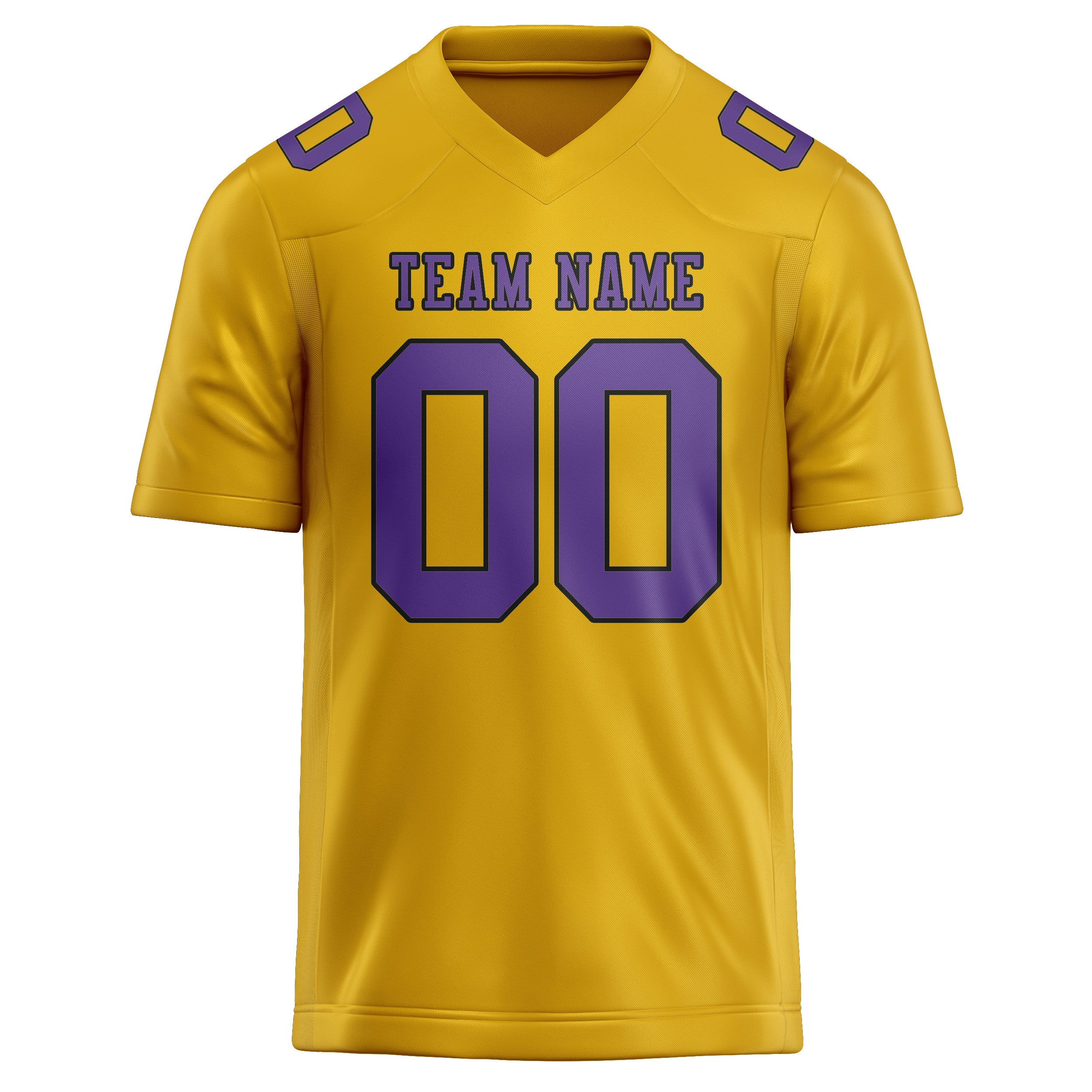 Custom Gold Light Purple Football Jersey