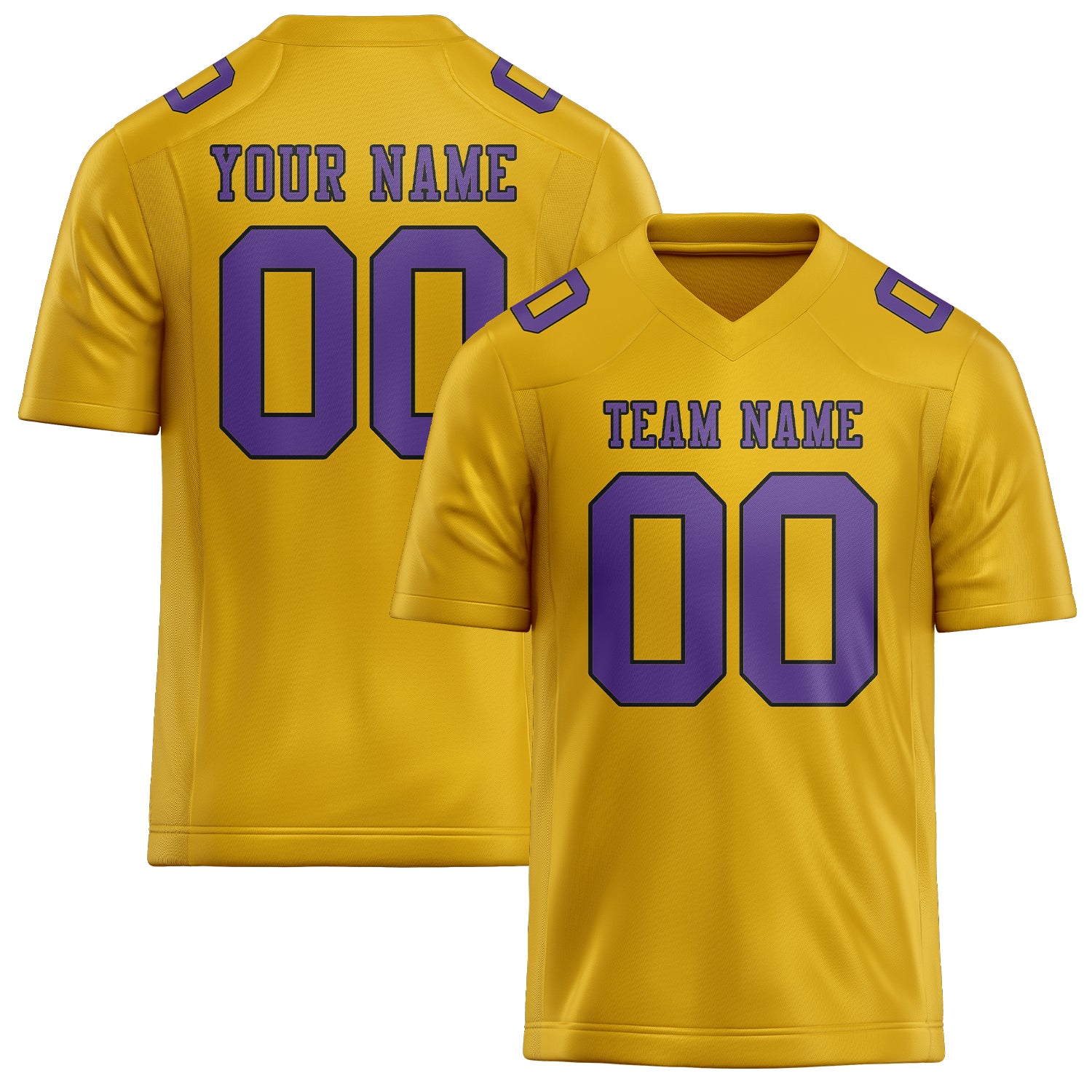 Custom Gold Light Purple Football Jersey