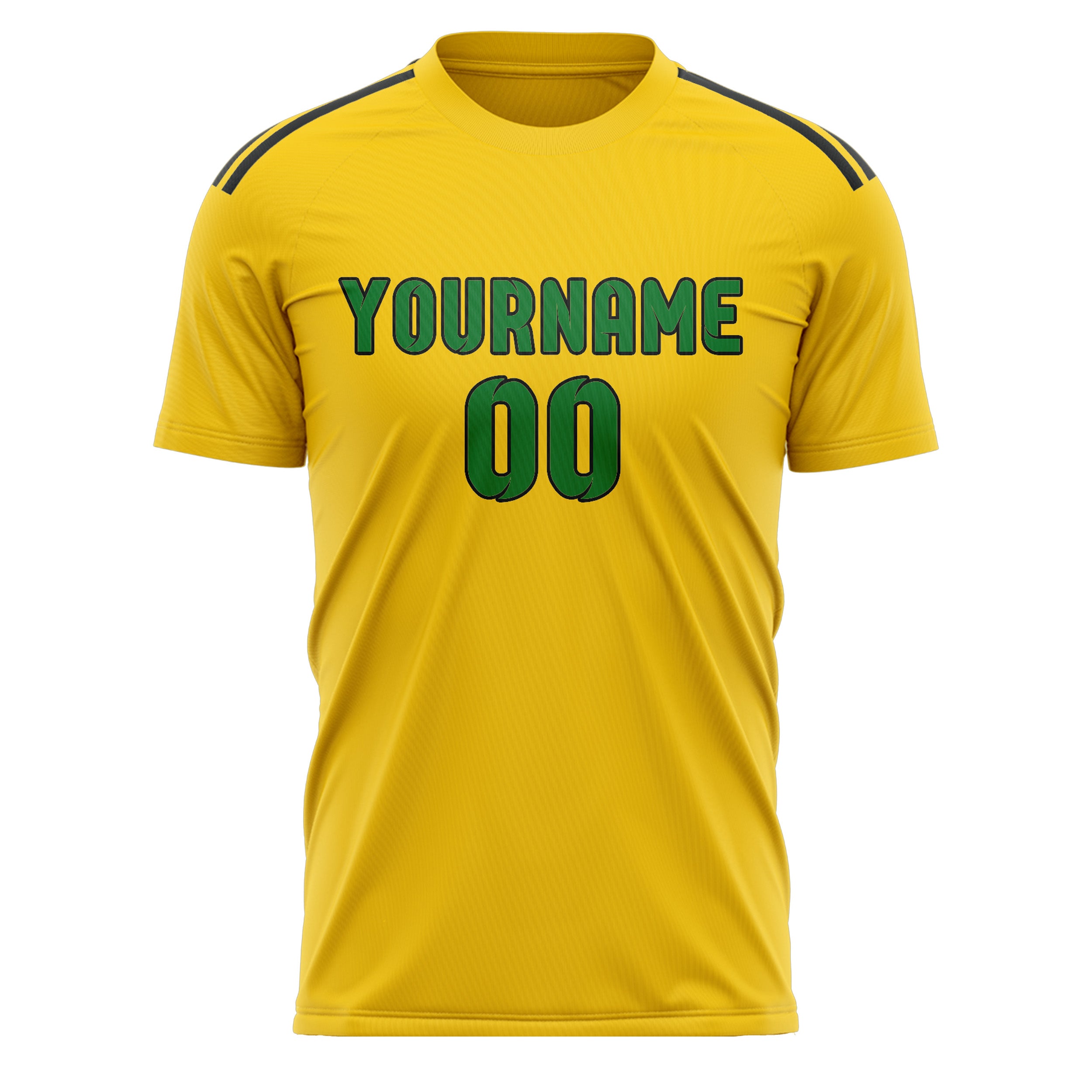 Custom Gold Emerald Green Soccer Jersey