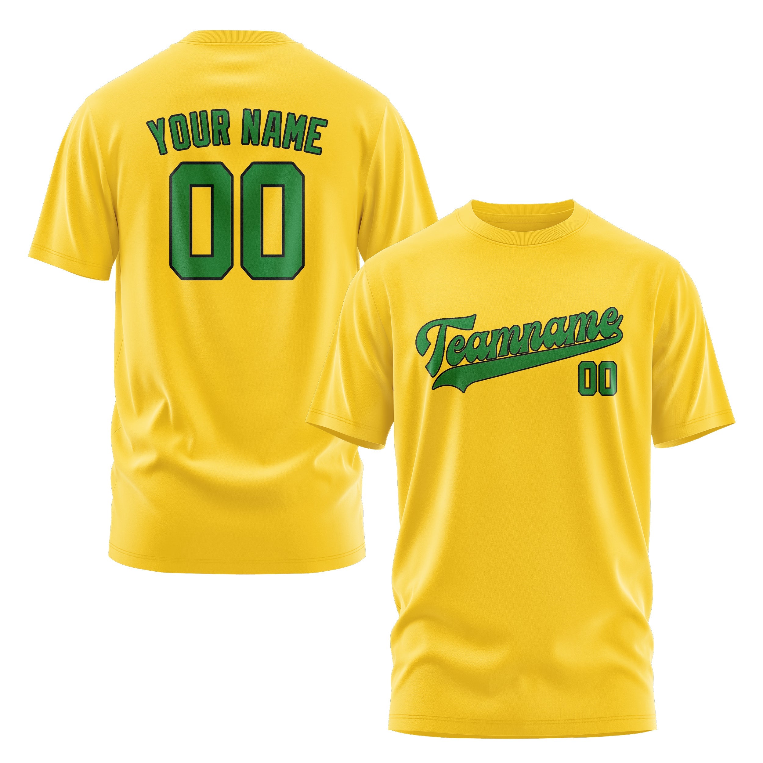 Custom Gold Emerald Green T-Shirt