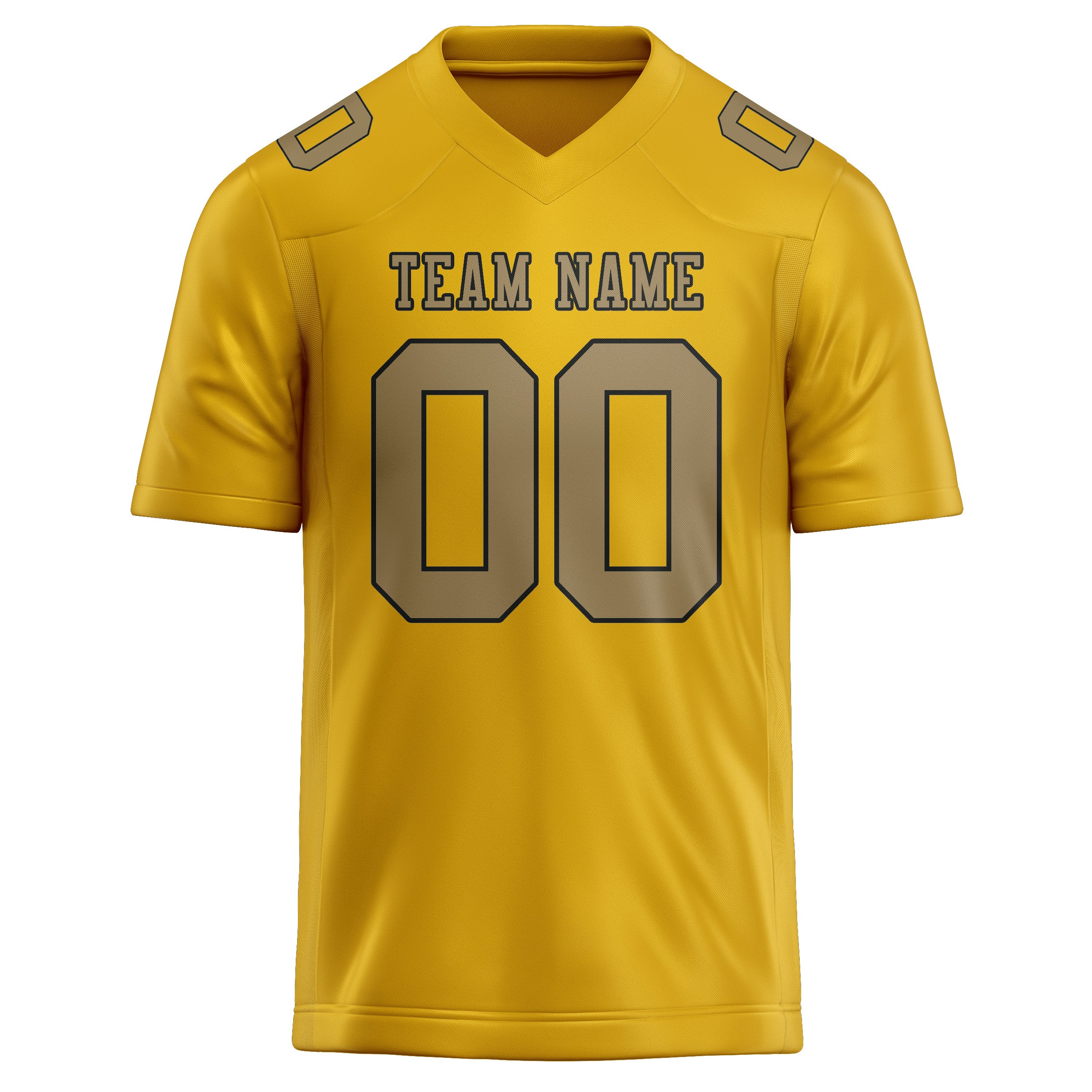 Custom Gold Light Khaki Football Jersey
