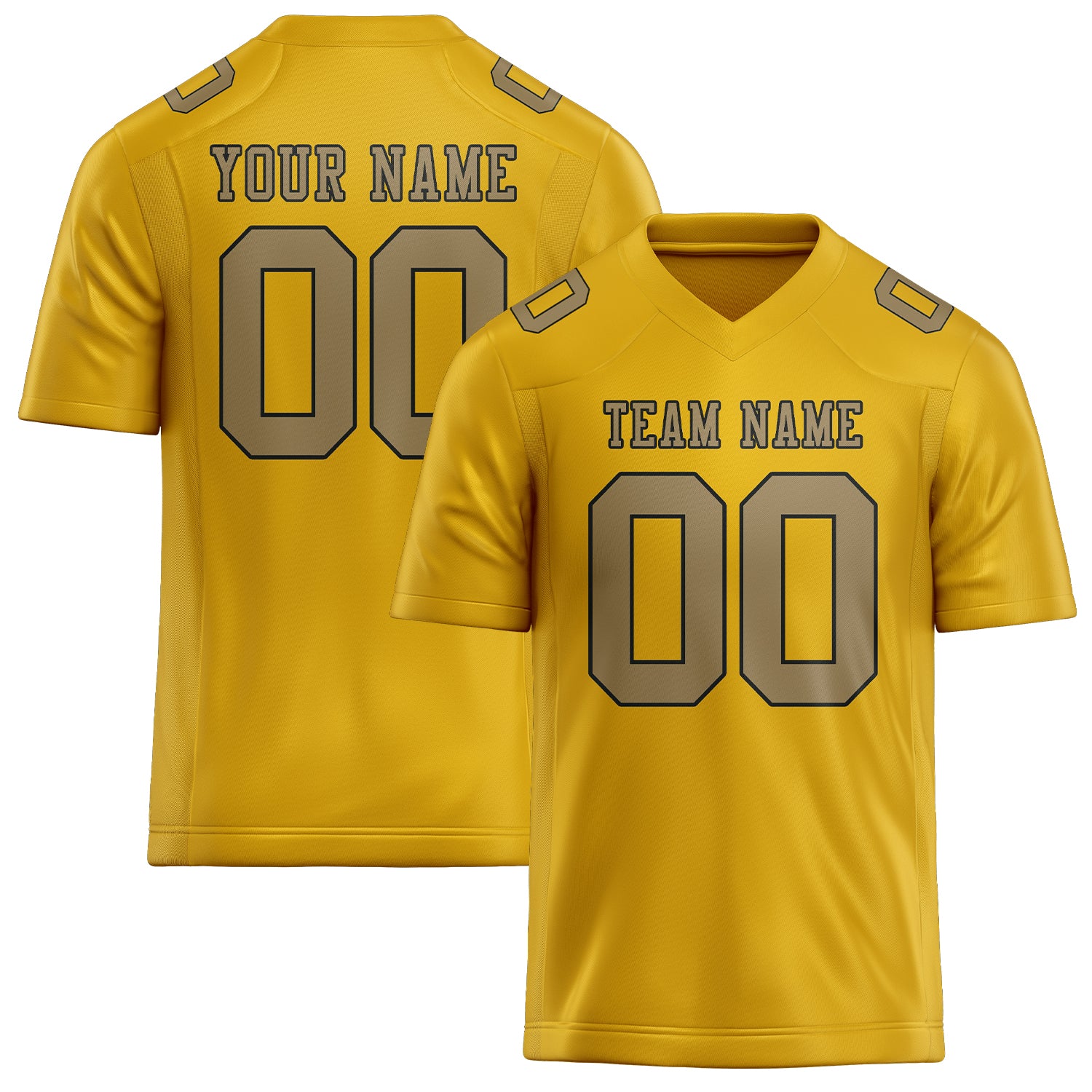 Custom Gold Light Khaki Football Jersey