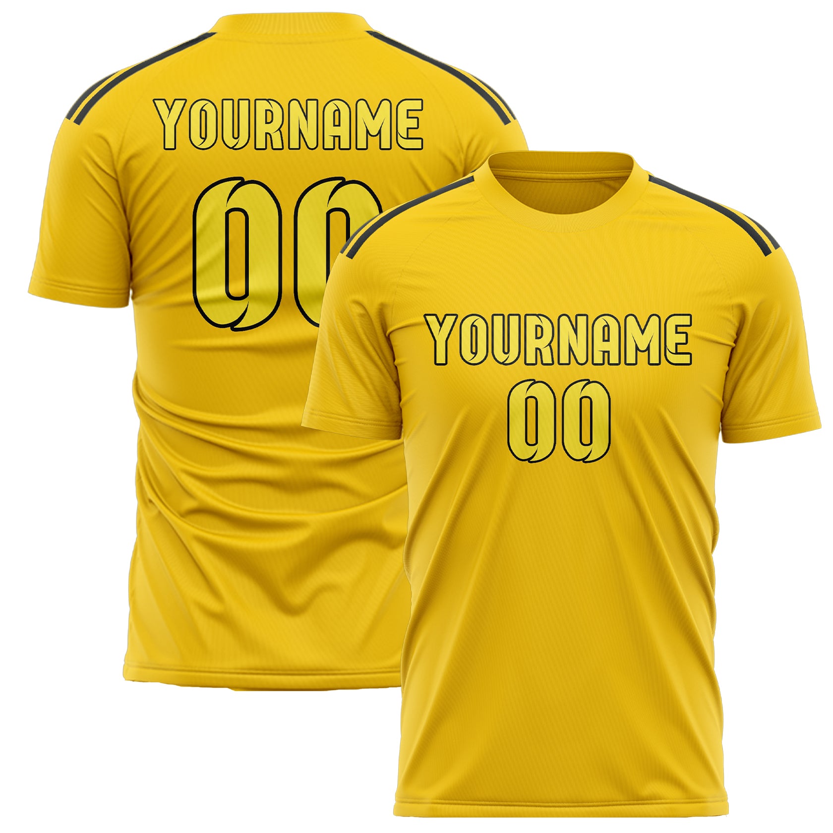 Custom Gold Light Yellow Soccer Jersey