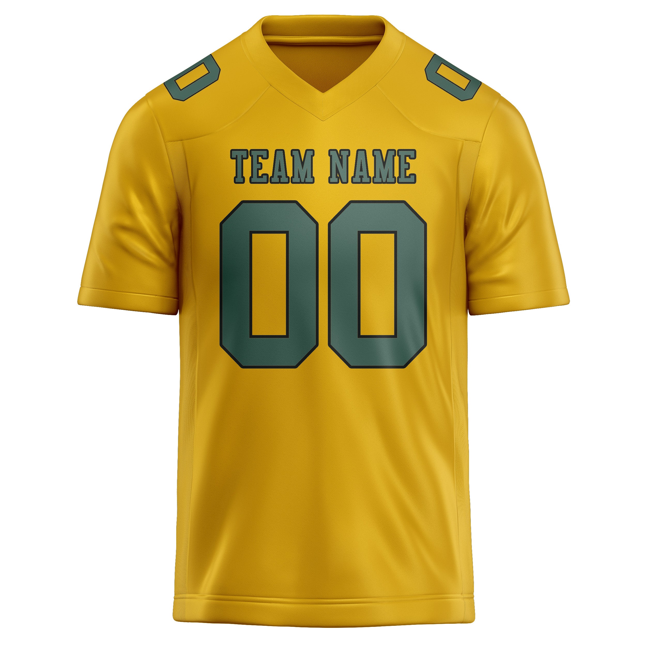 Custom Gold Blue Green Football Jersey