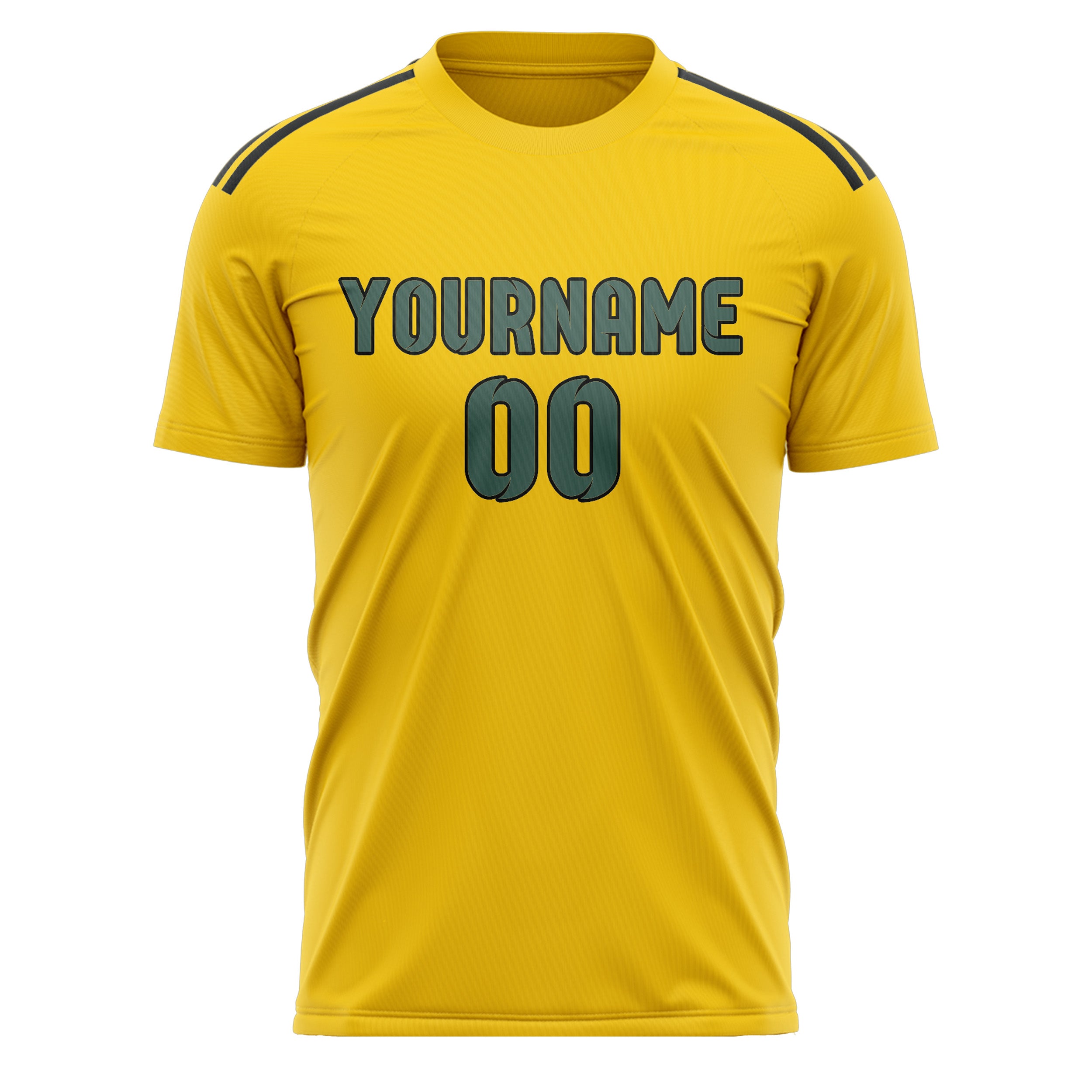 Custom Gold Blue Green Soccer Jersey