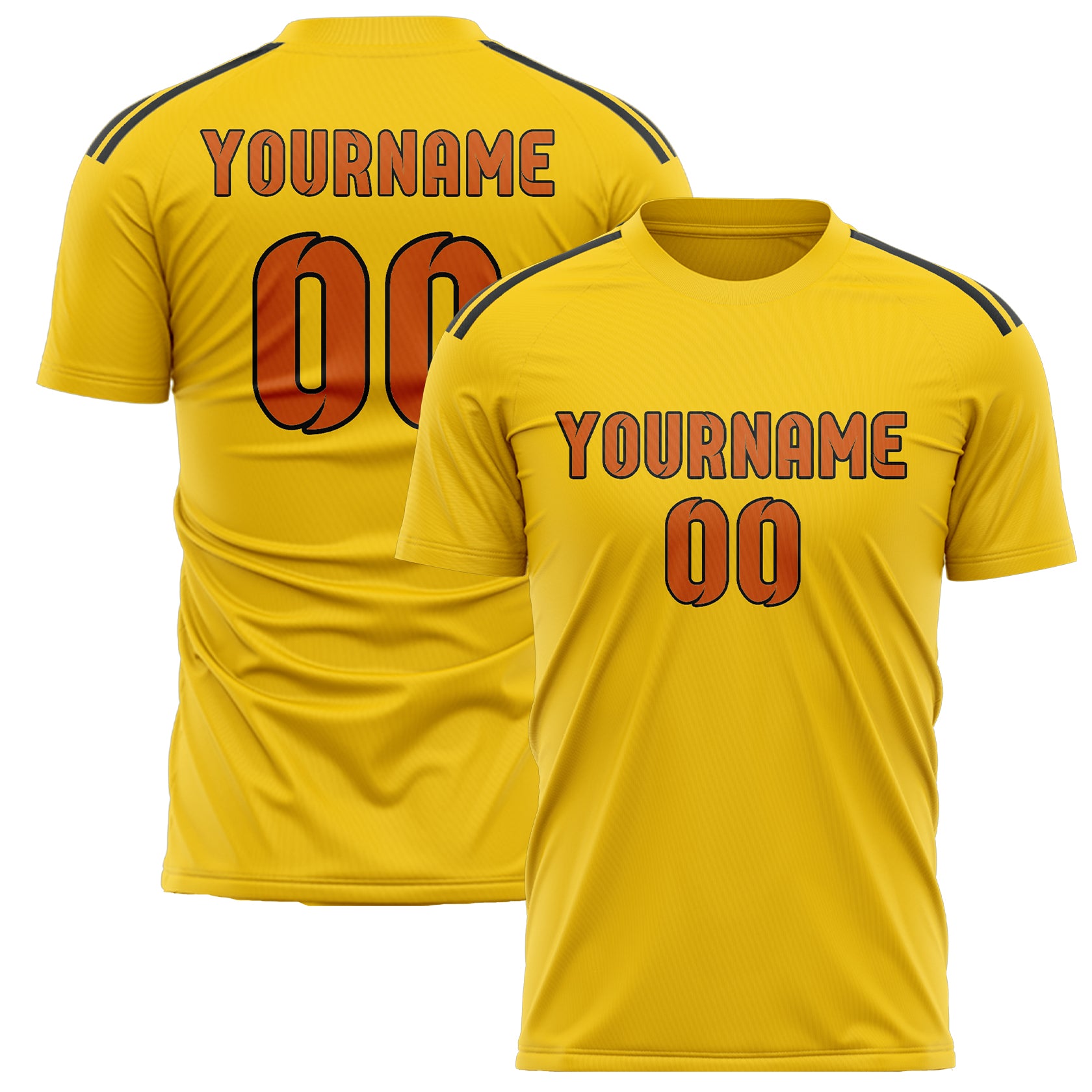 Custom Gold Orange Soccer Jersey