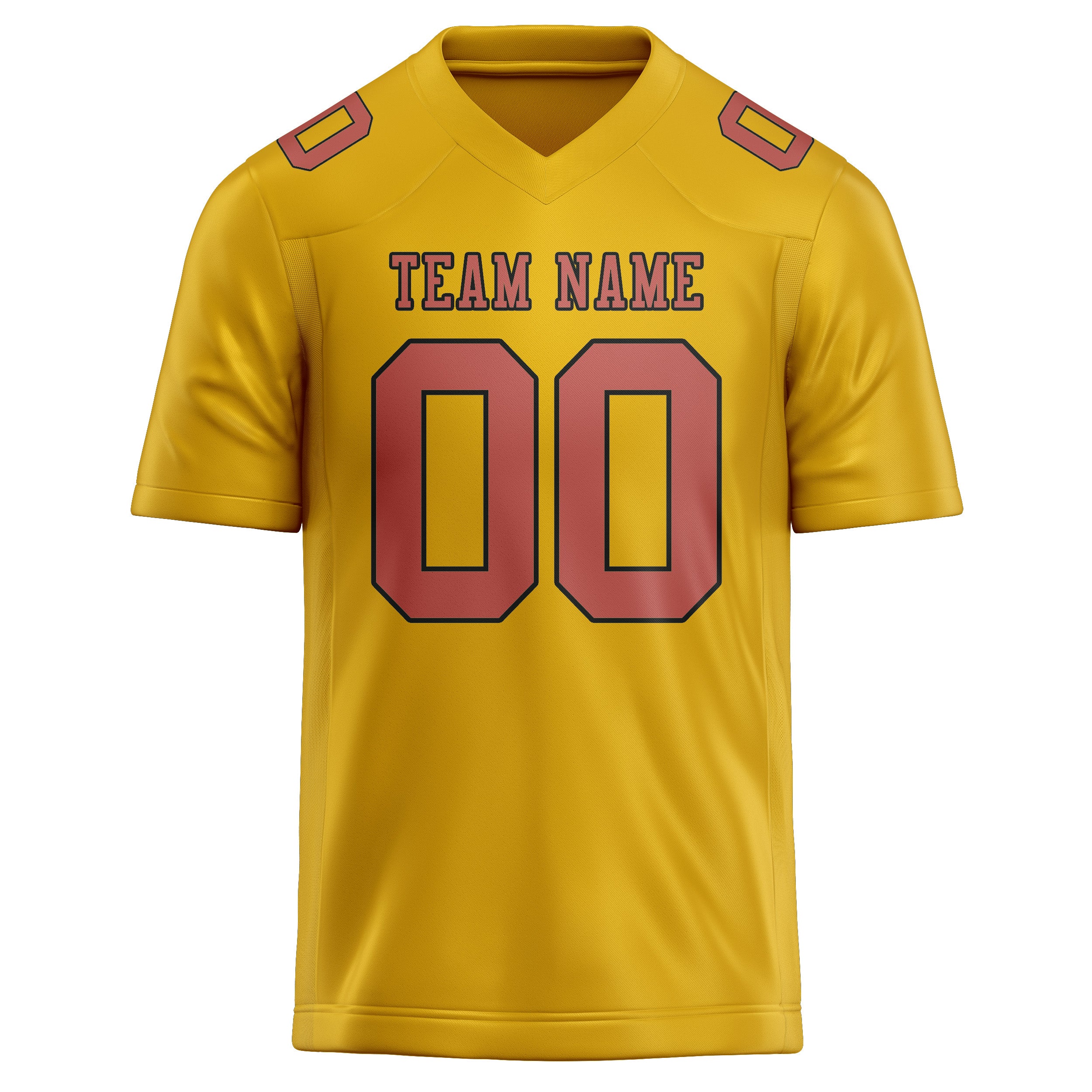 Custom Gold Copper Rose Football Jersey