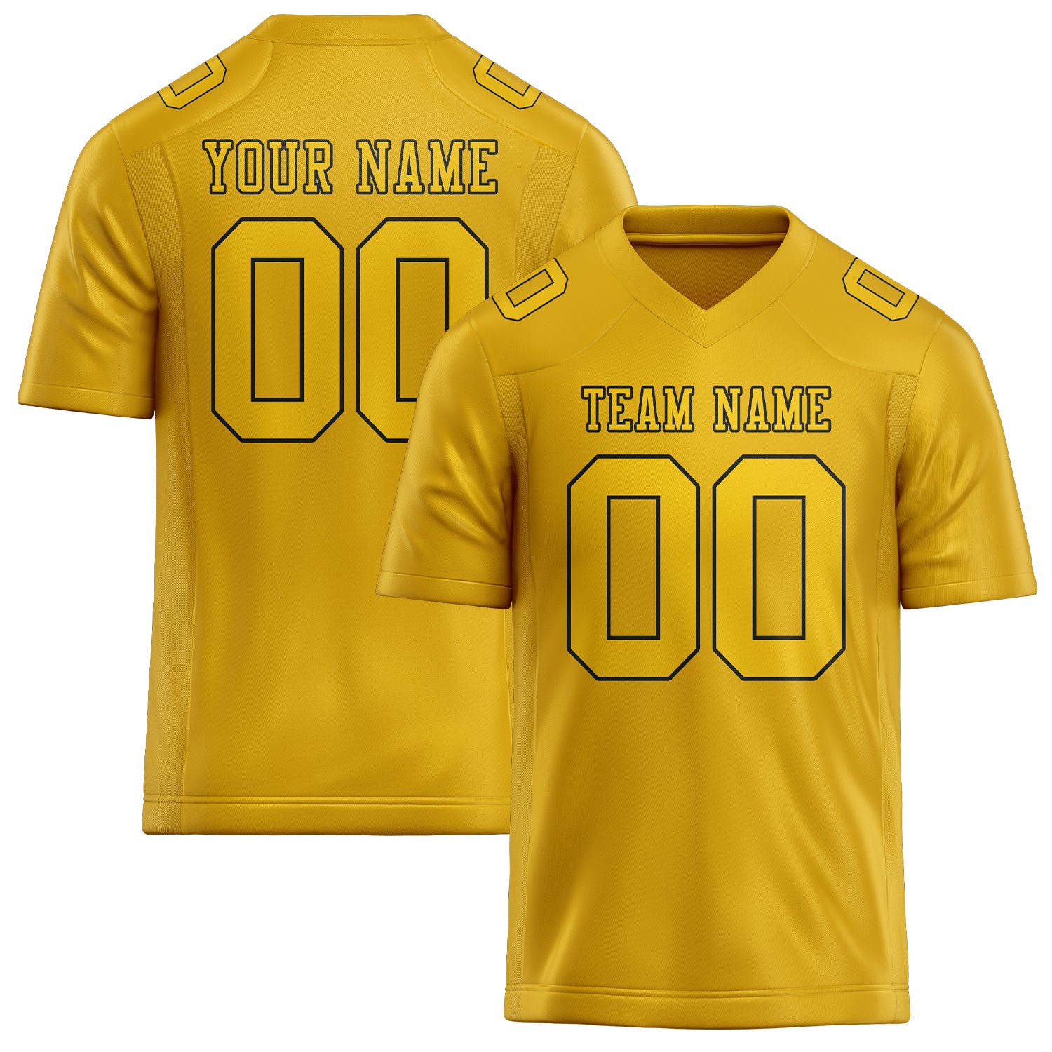 Custom Gold Gold Football Jersey