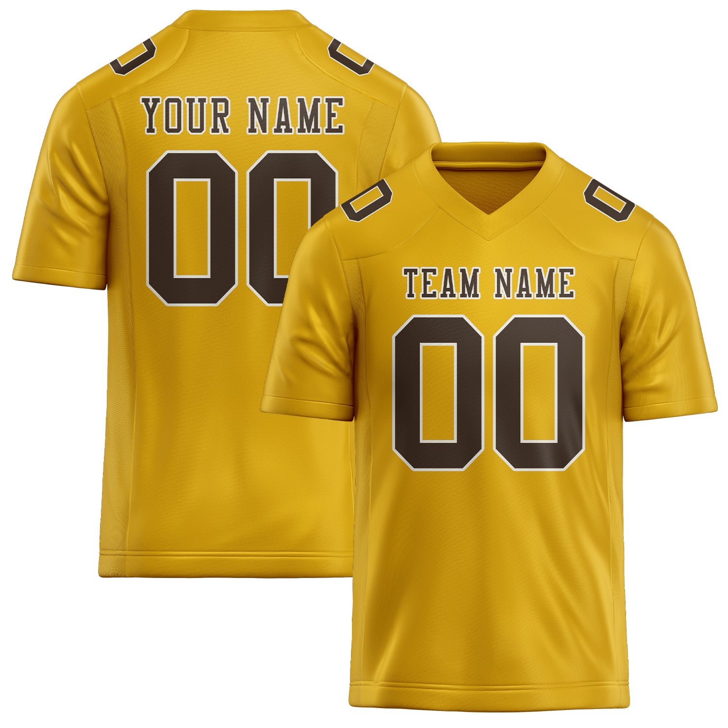 Custom Gold Brown Football Jersey
