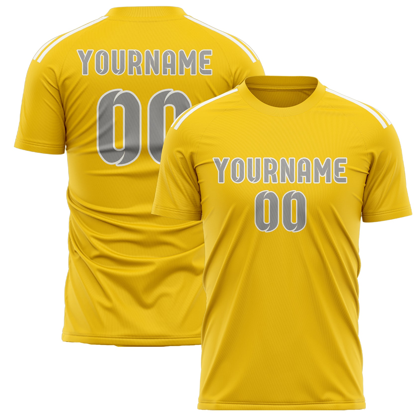Custom Gold Gray Soccer Jersey