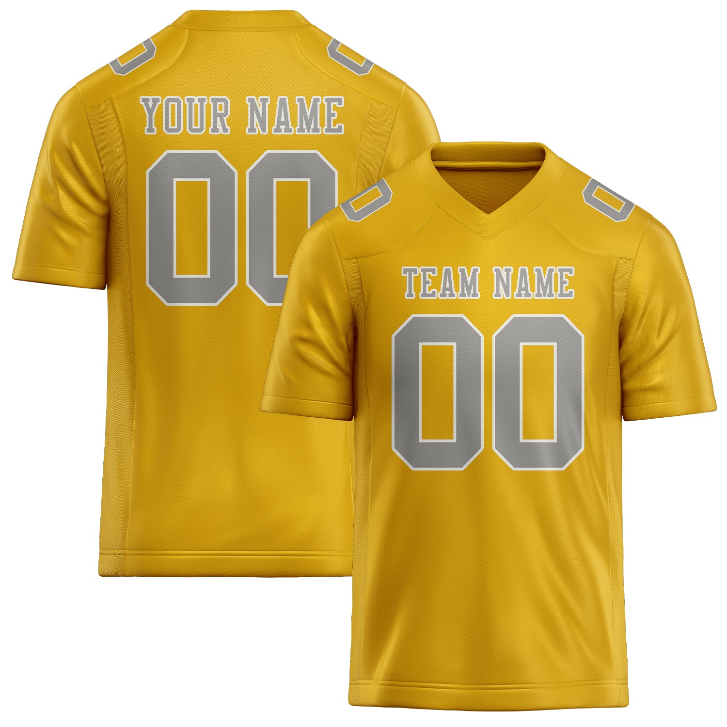 Custom Gold Gray Football Jersey