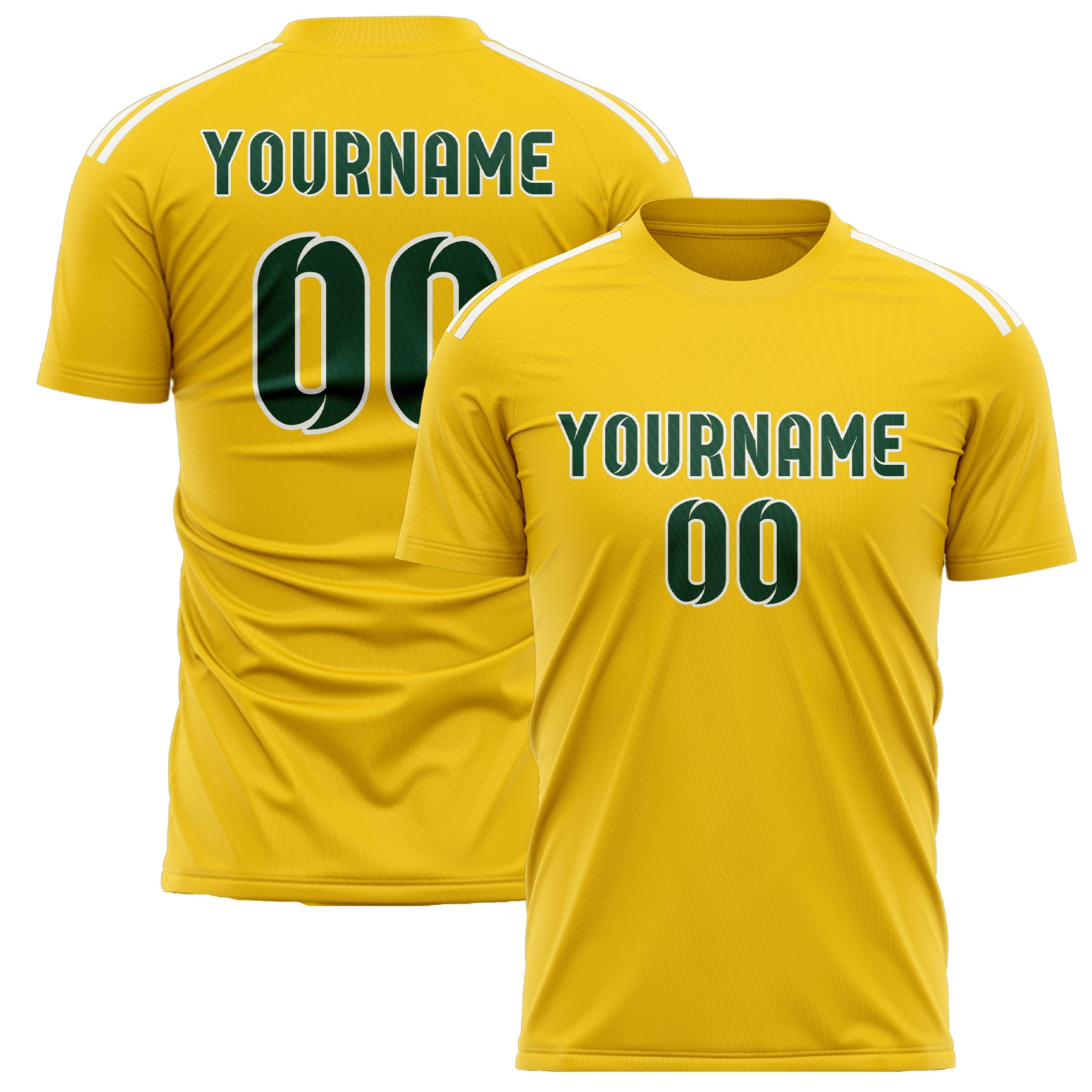 Custom Gold Green Soccer Jersey