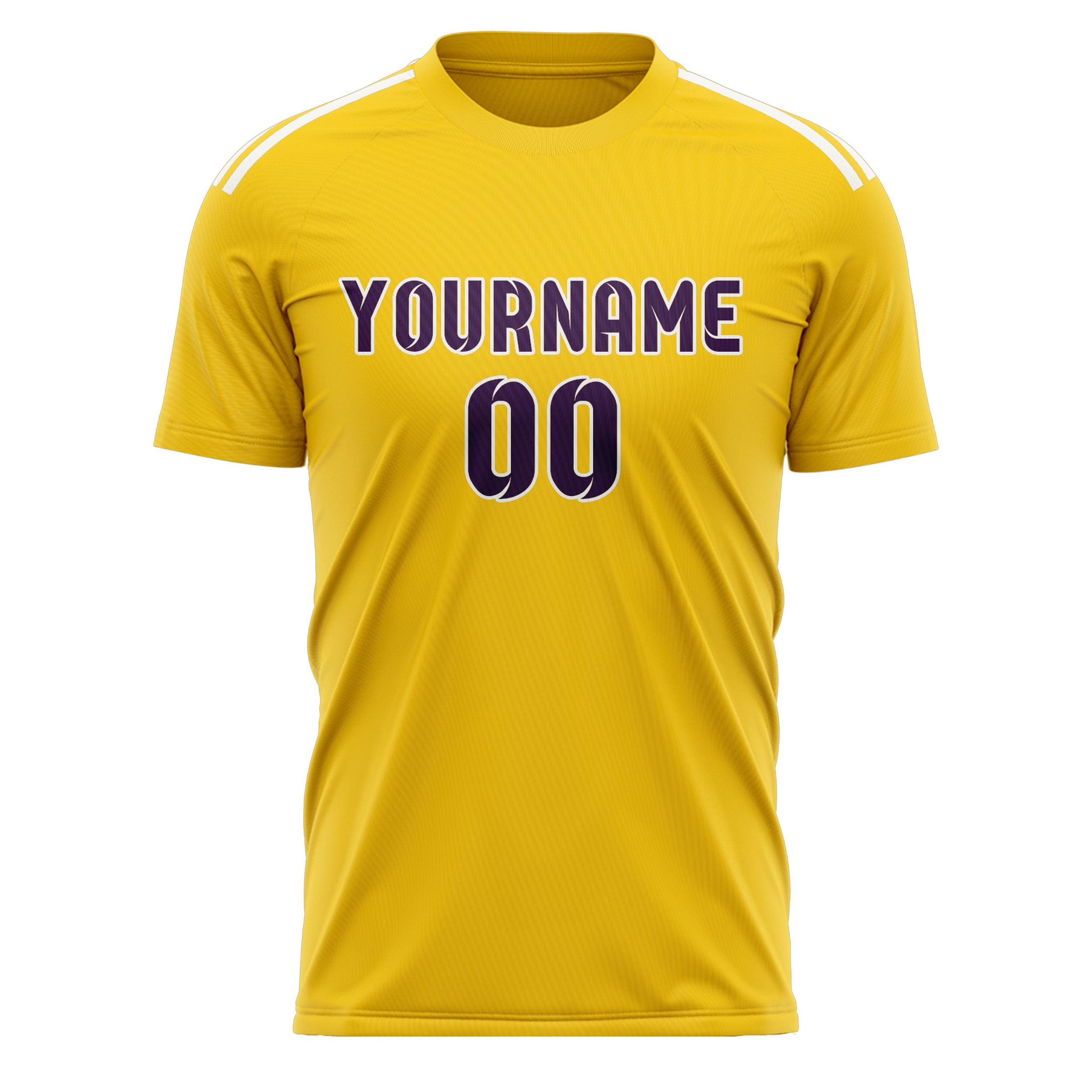 Custom Gold Purple Soccer Jersey