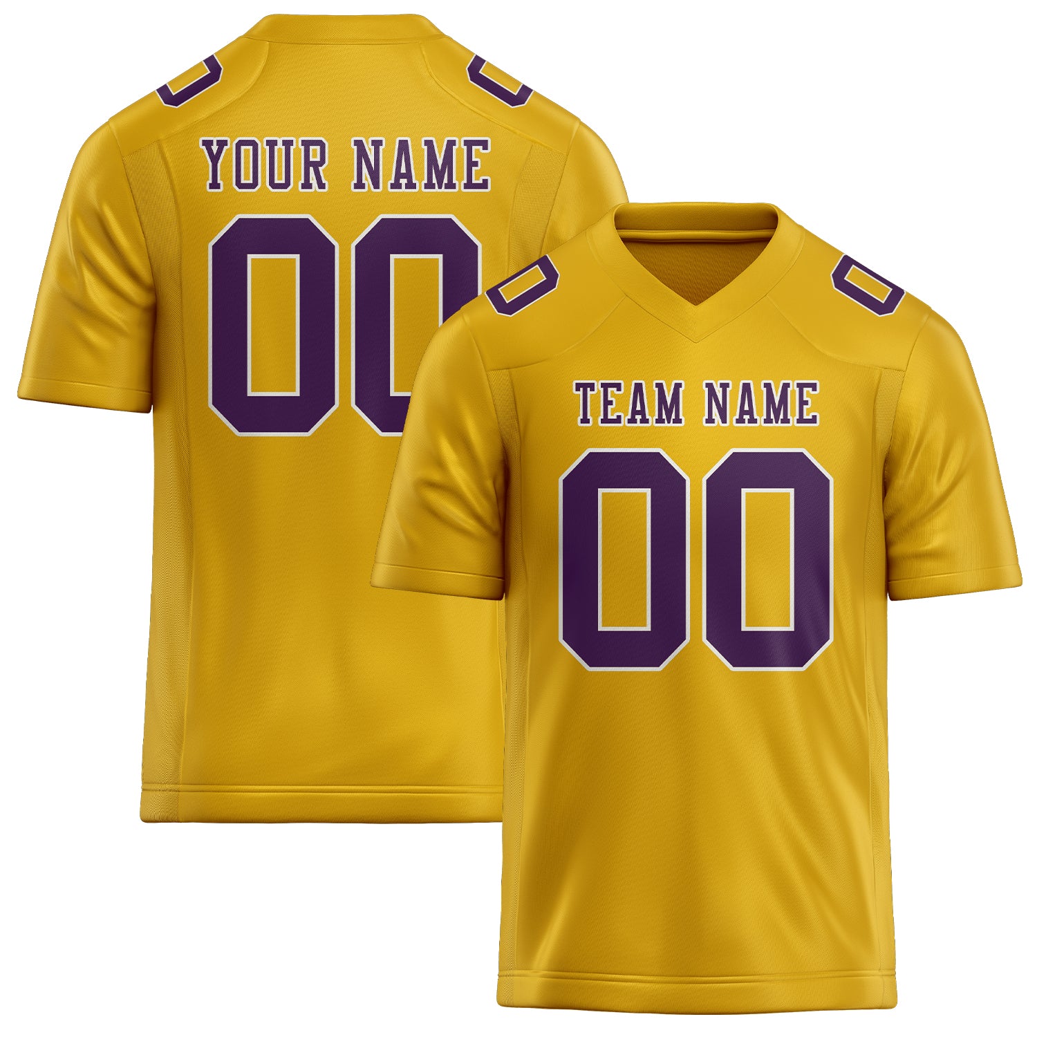 Custom Gold Purple Football Jersey