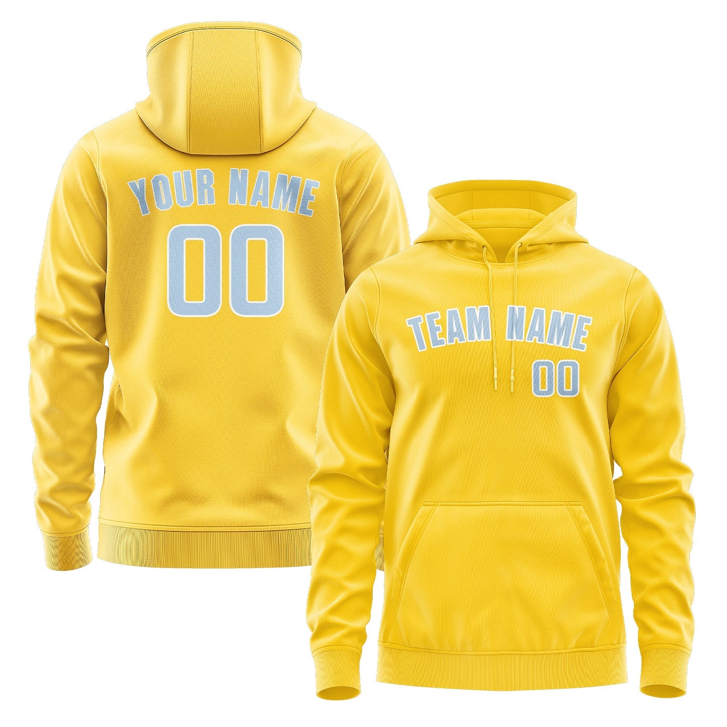 Custom Gold Light Blue Hoodie