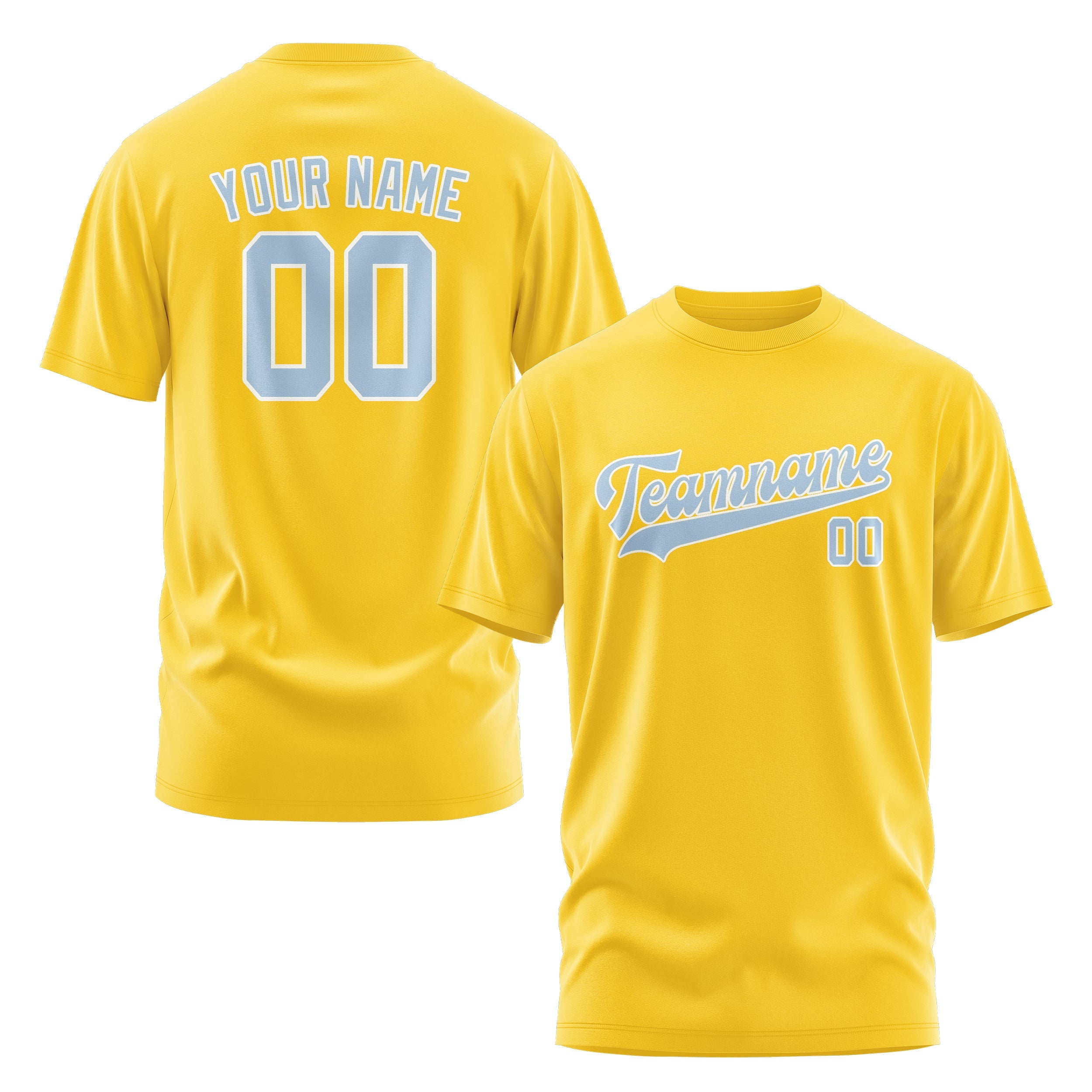 Custom Gold Light Blue T-Shirt