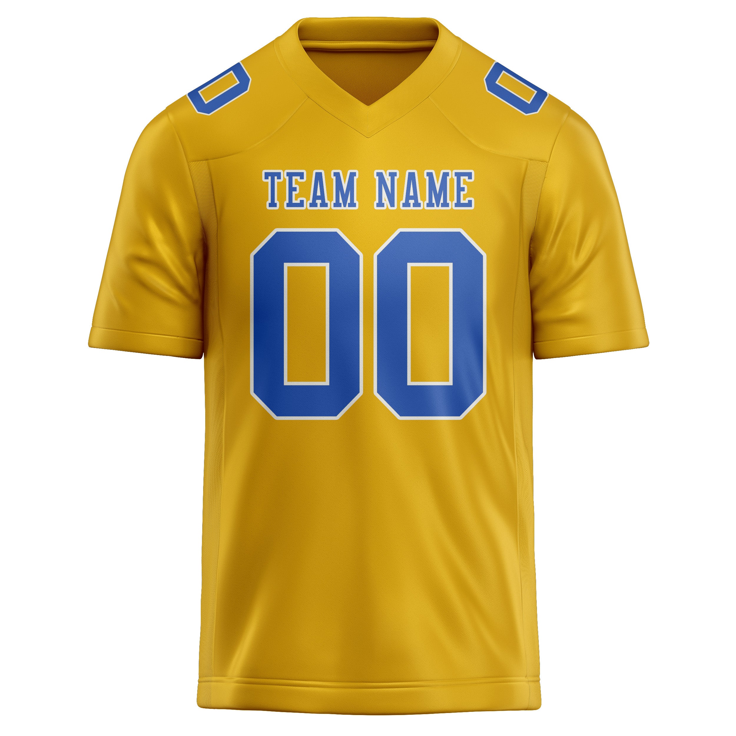 Custom Gold Sky Blue Football Jersey