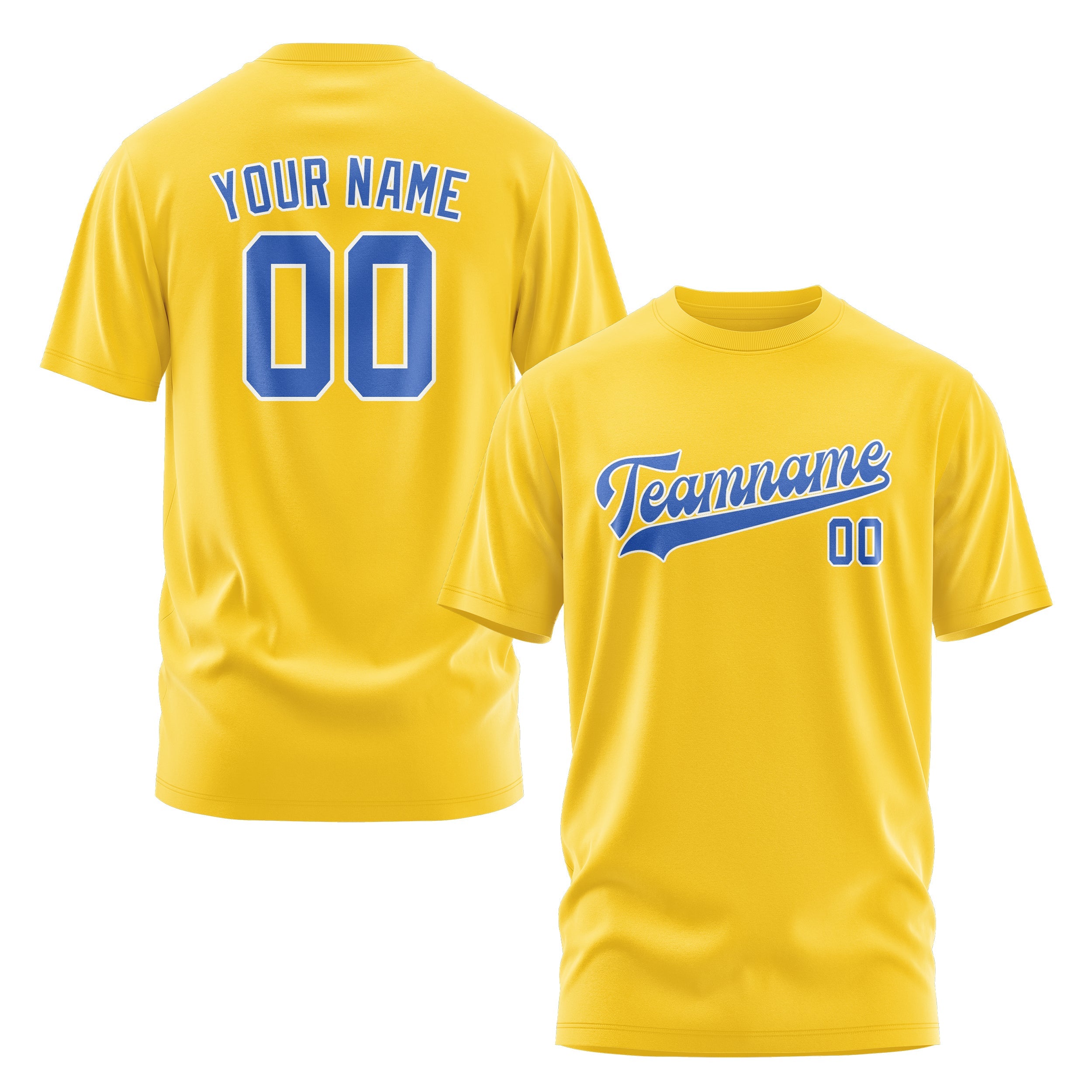 Custom Gold Sky Blue T-Shirt