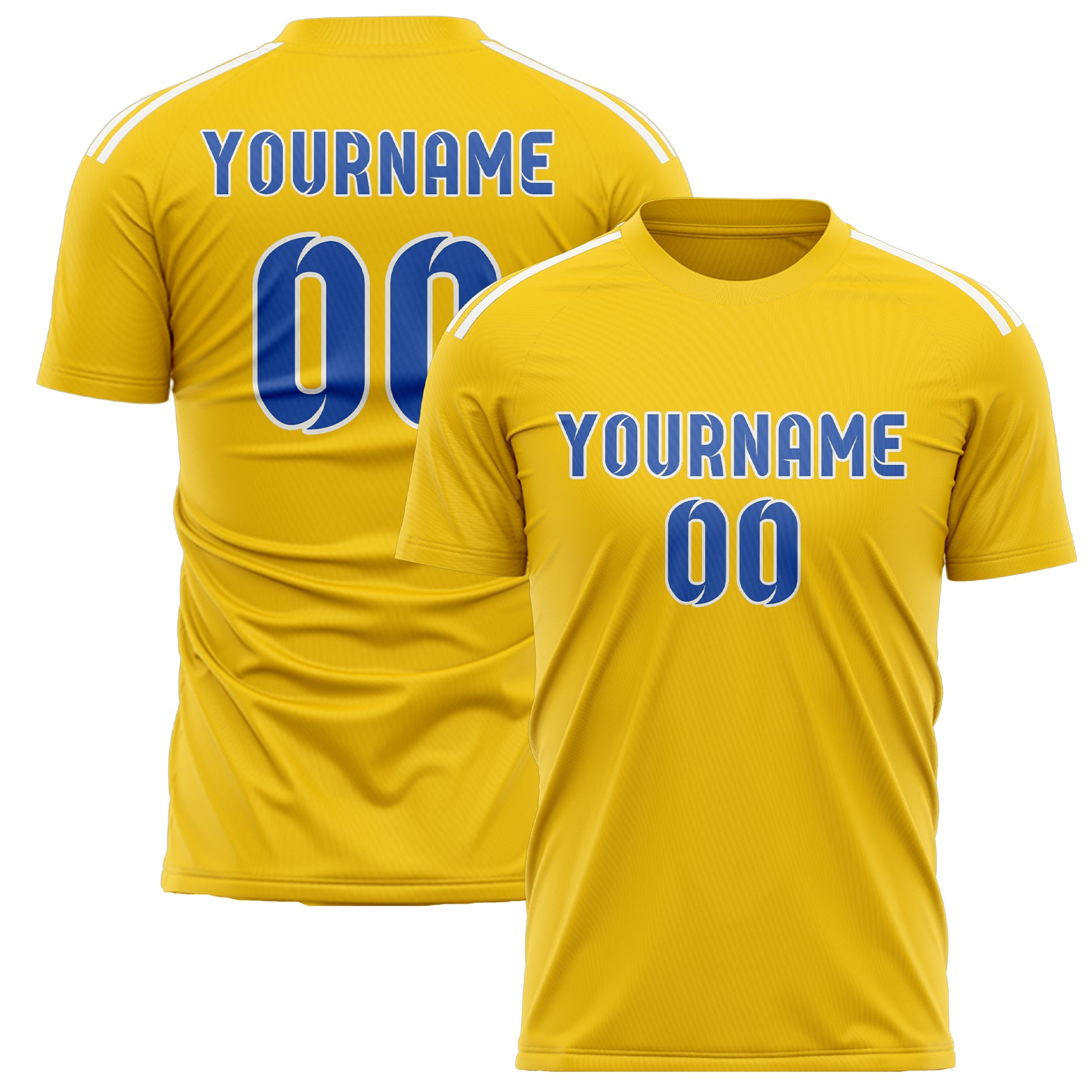 Custom Gold Sky Blue Soccer Jersey