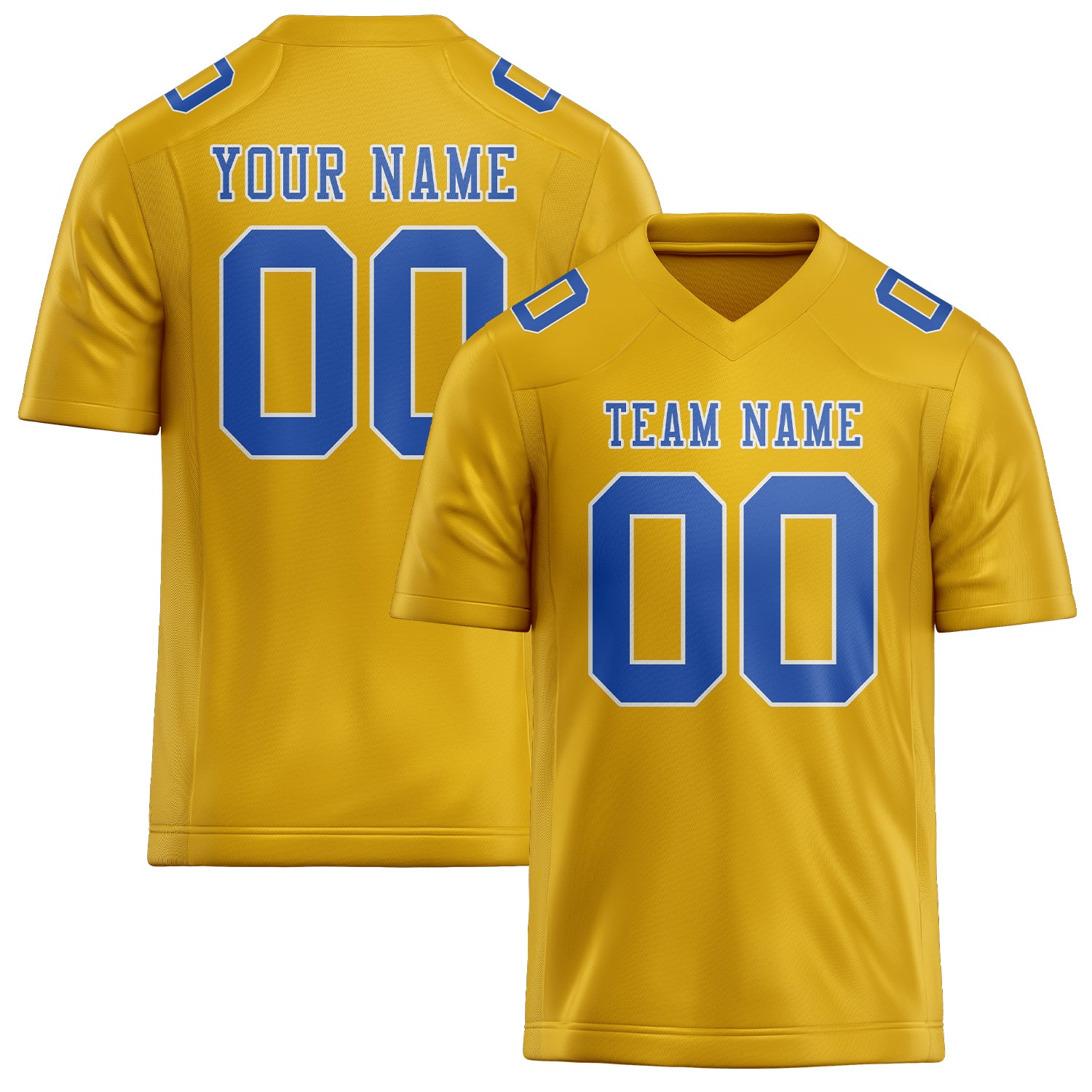 Custom Gold Sky Blue Football Jersey