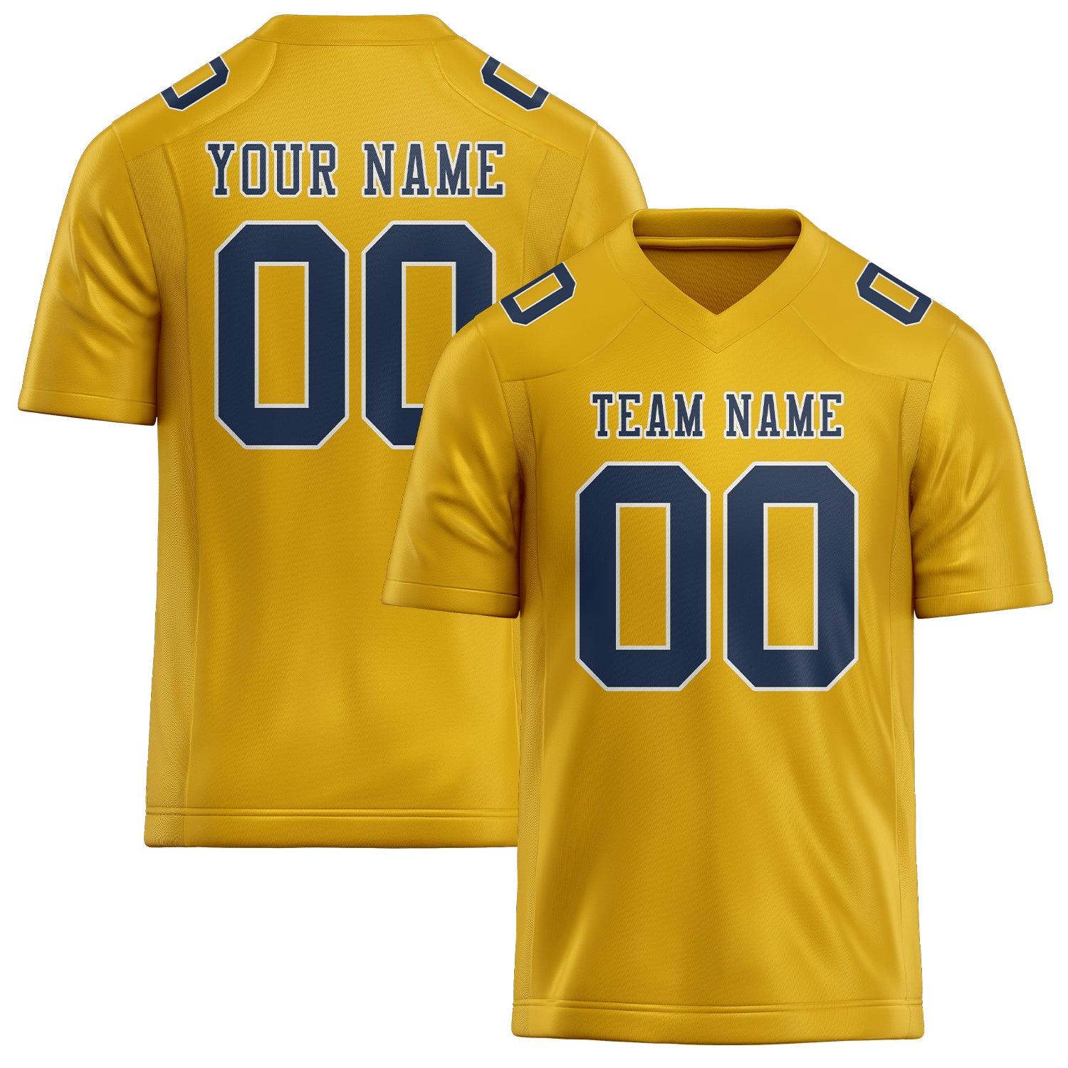 Custom Gold Blue Football Jersey